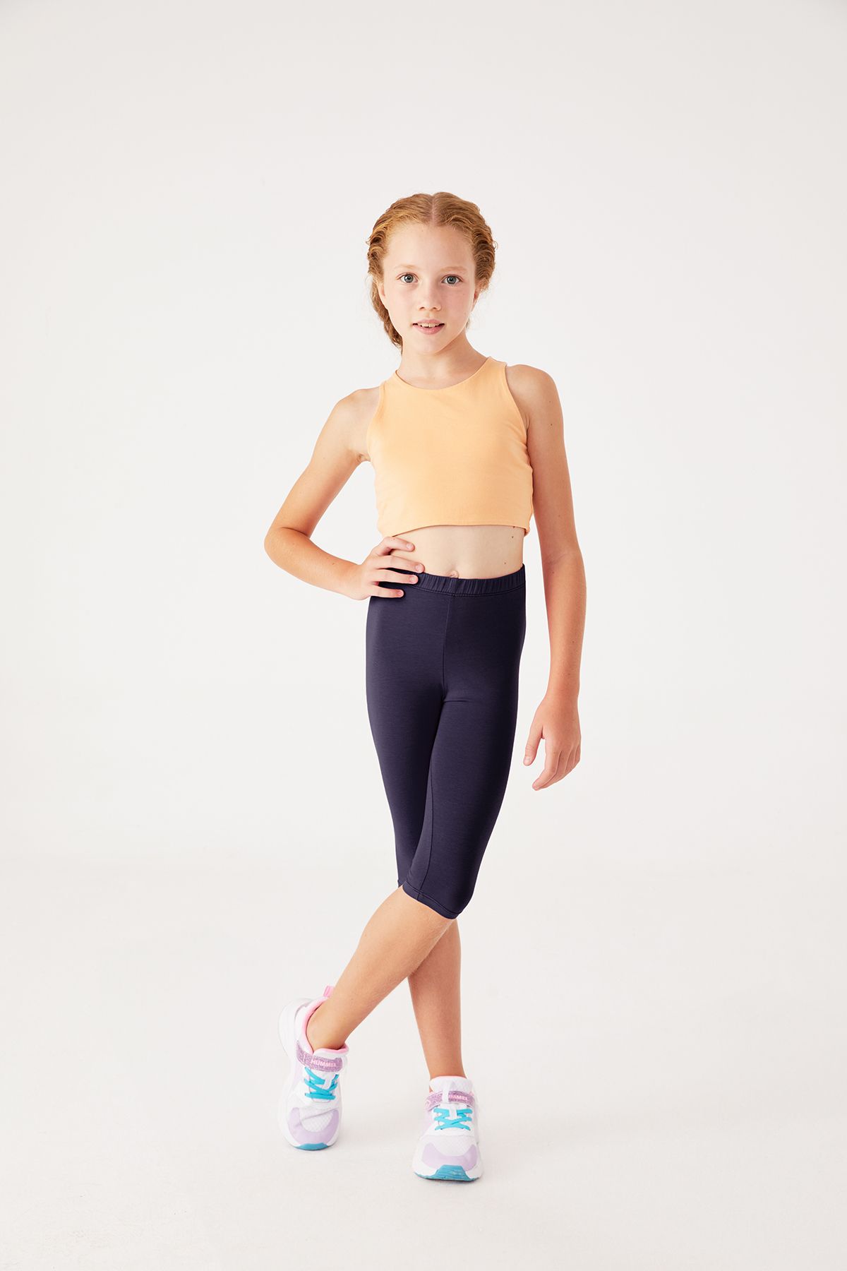 Almila-Below the Knee - Girl's Cotton Elastane Capri 2006 School Leggings 1