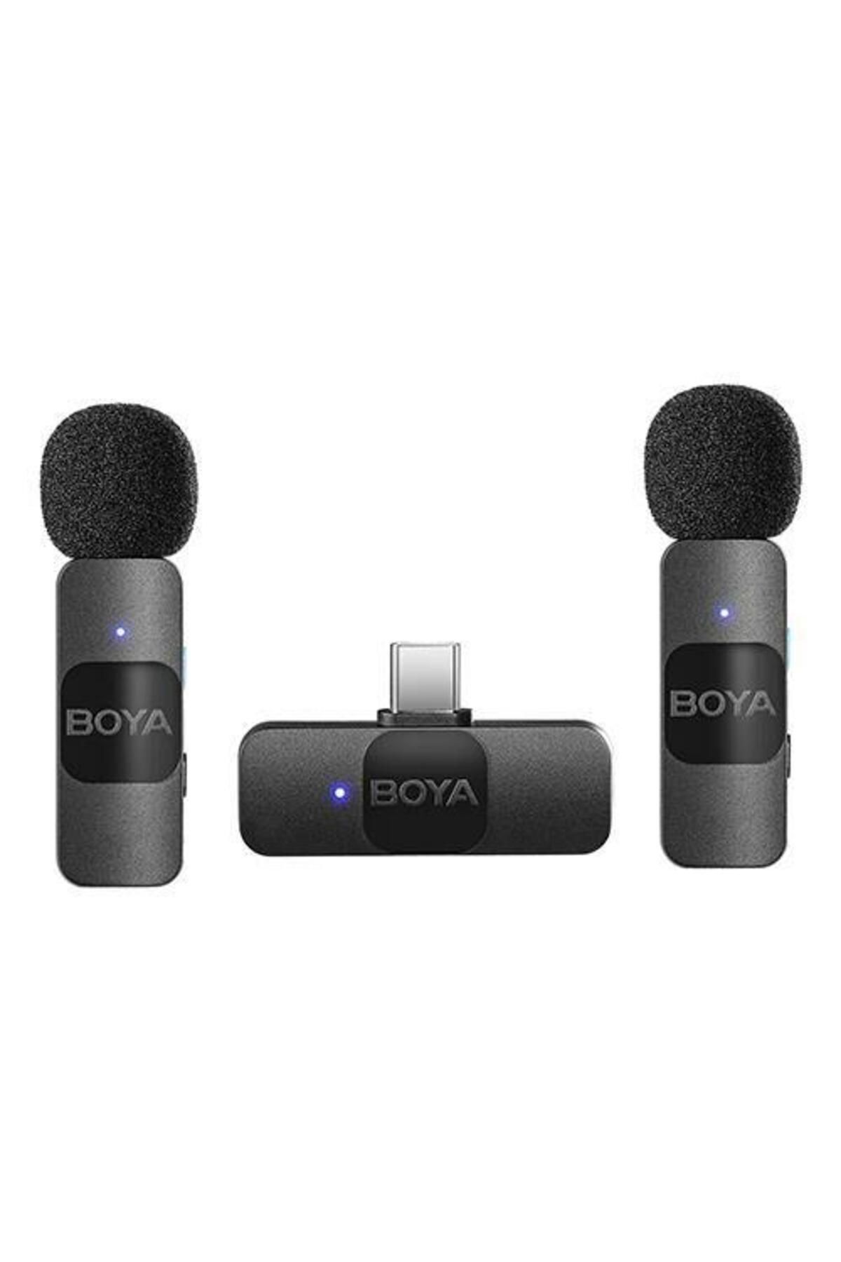 BOYA BY-V20 Ultra Kompakt Osmo Action 2-3-4 İçin İkili Kablosuz Mikrofon (Type-C)