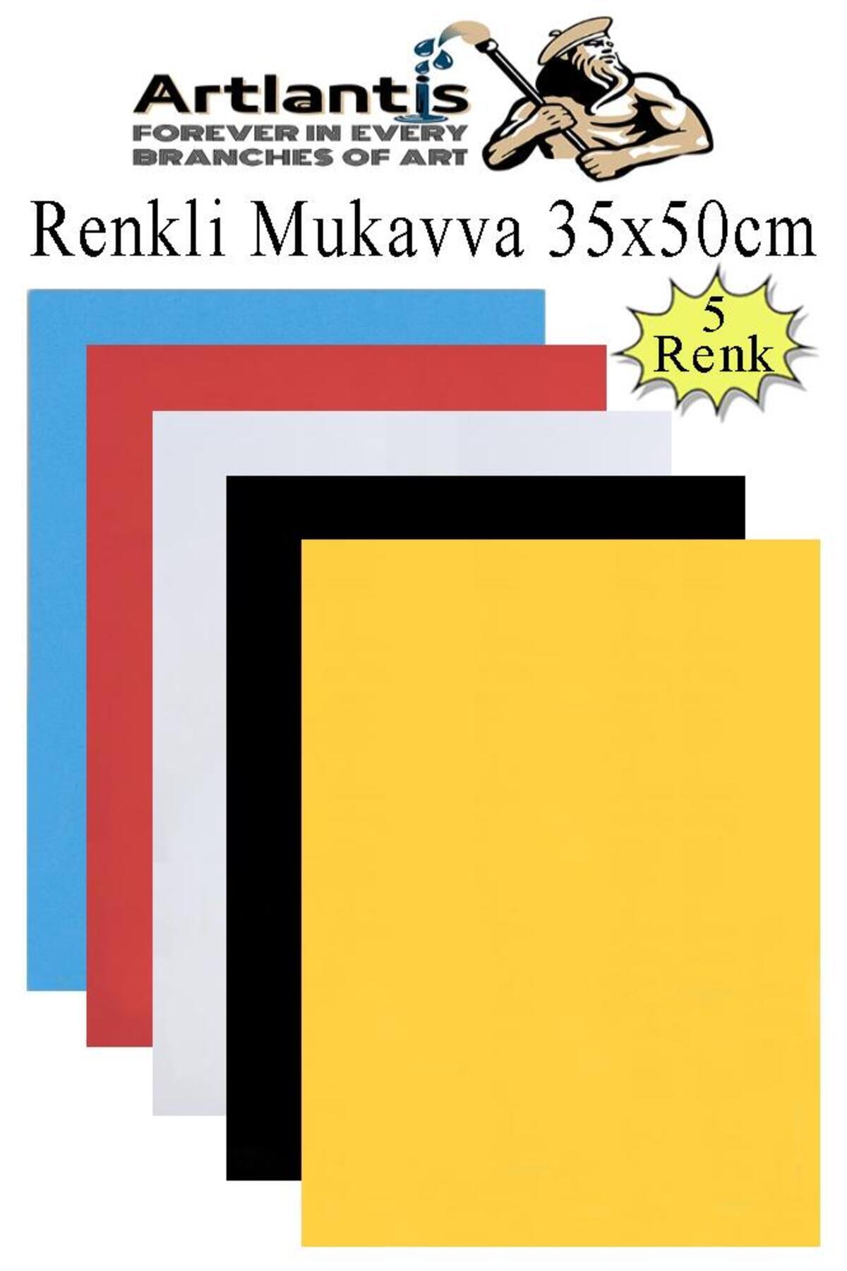 Artlantis Renkli Mukavva 5 Renk 35x50 cm 1 Paket Sert Renkli Karton 1.0 mm Okul Okul Öncesi Anasınıfı Hobi Etk