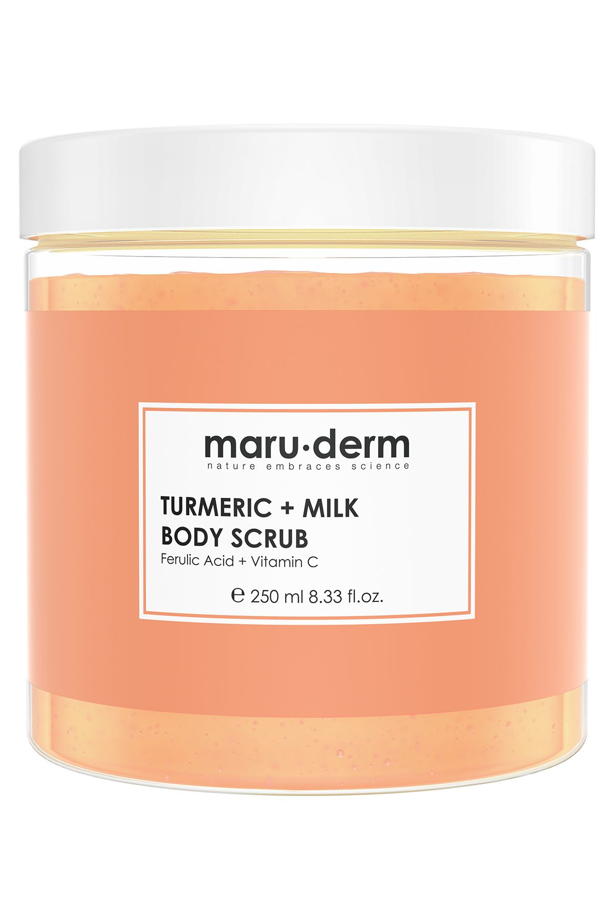 Maru.Derm Body Scrub | Zerdeçal + Süt Vücut Peelingi | C Vitamini + Ferulik Asit 250 ML