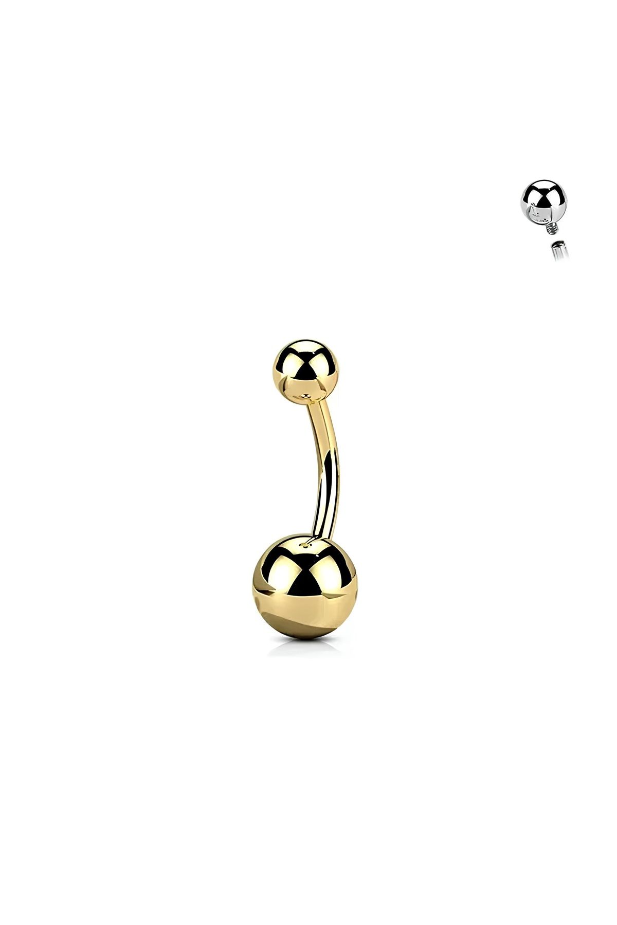 Janset-F136 Titanium Navel Piercing - Piercing Without Stone 1