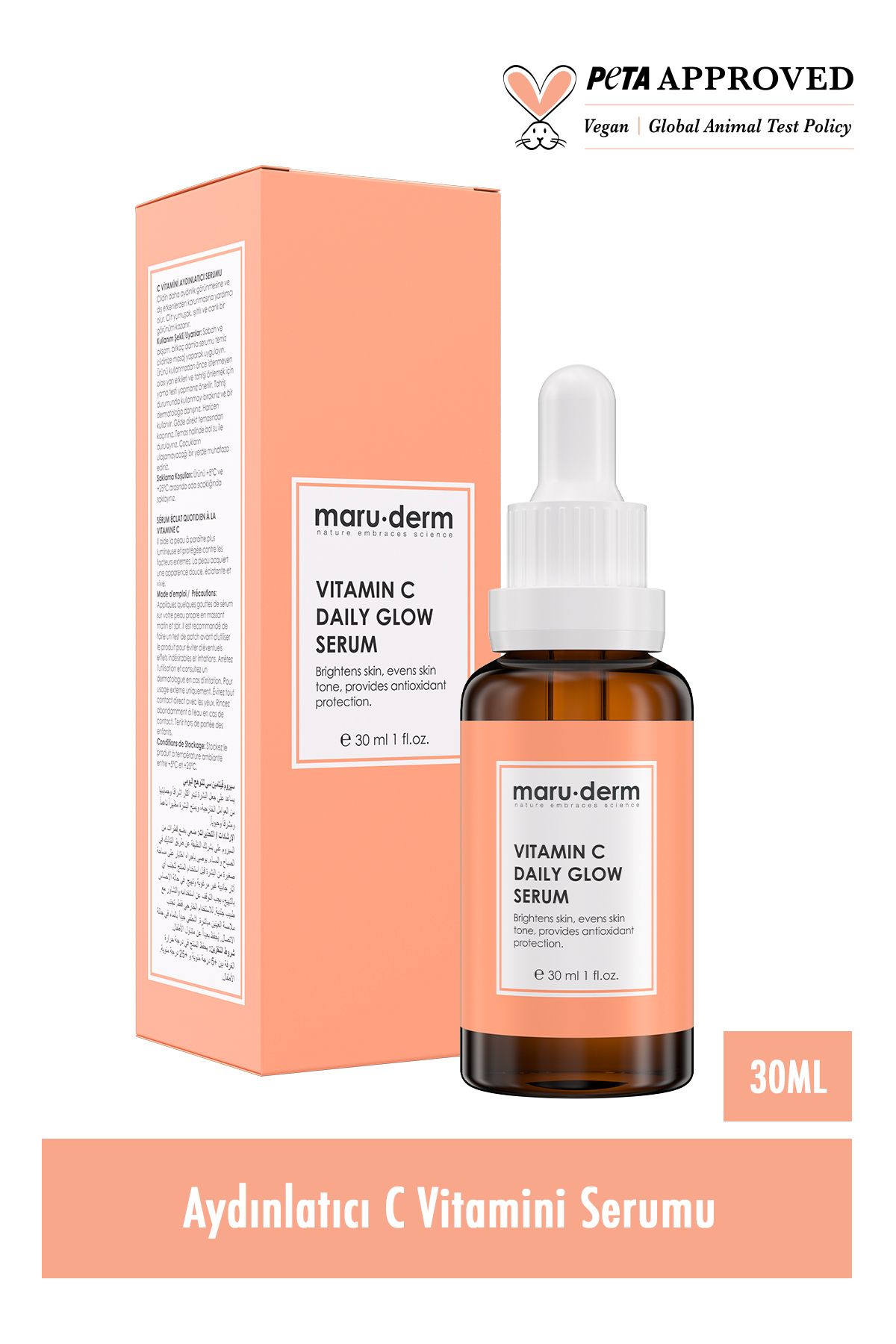 Maru.Derm Maruderm 3'lü Fırsat Serum Seti Mrd503 - Caffeine %5 Serum , Niacinamide %10 Serum, C Vitamini Serum-5