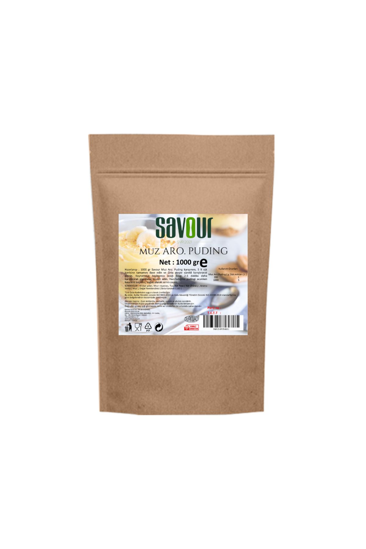 SVR MUZ AROMALI PUDİNG - 1000 GR