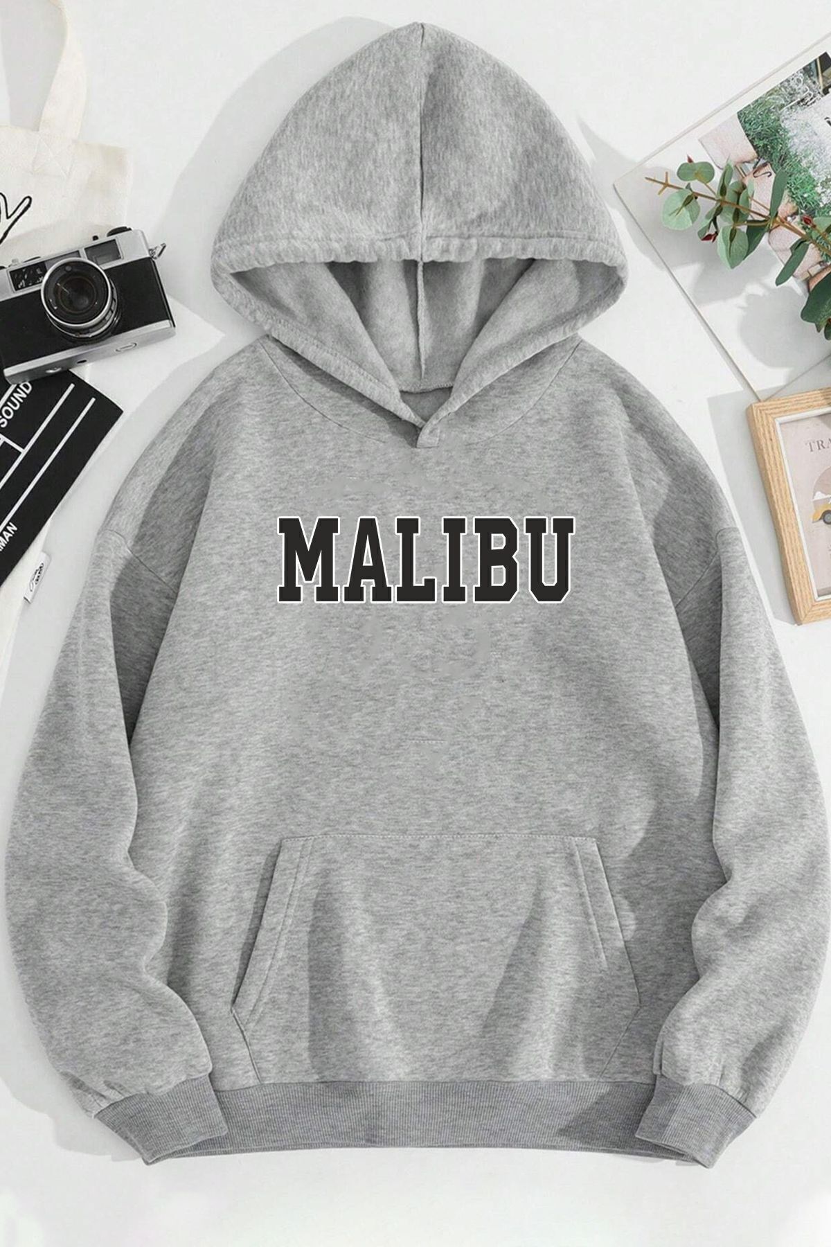 ModaSphere Unisex Malıbu Baskılı Oversize Sweatshirt