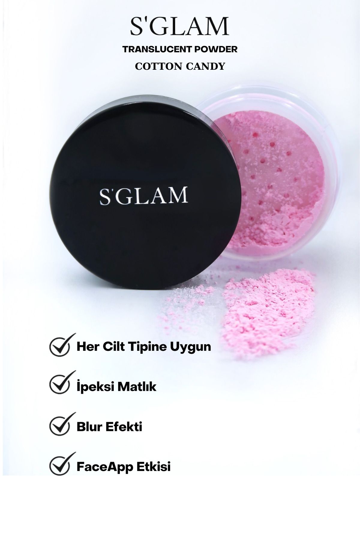 S'GLAM PINK TRANSPARAN PUDRA