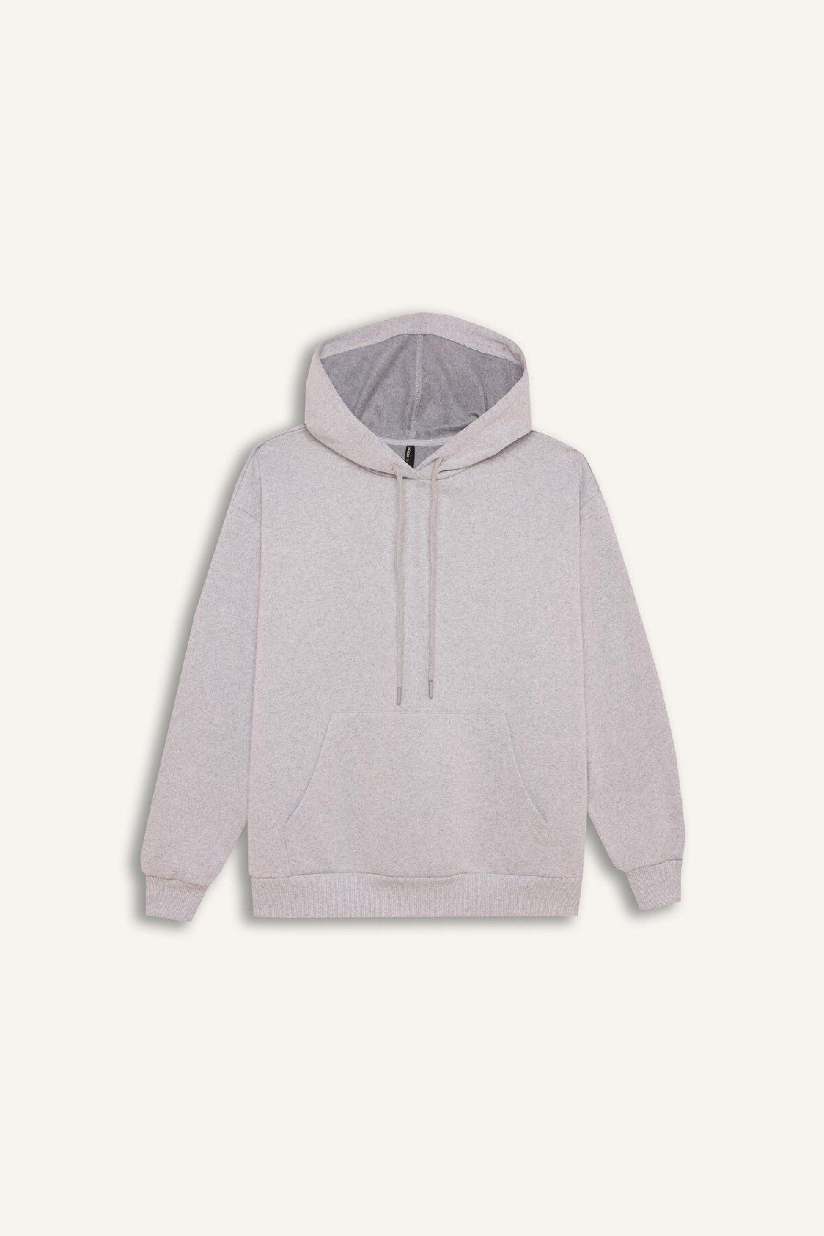 DeFacto-Thick and Kangaroo Pocket Relax Fit Hooded Sweatshirt - W8071Az24Wn 8