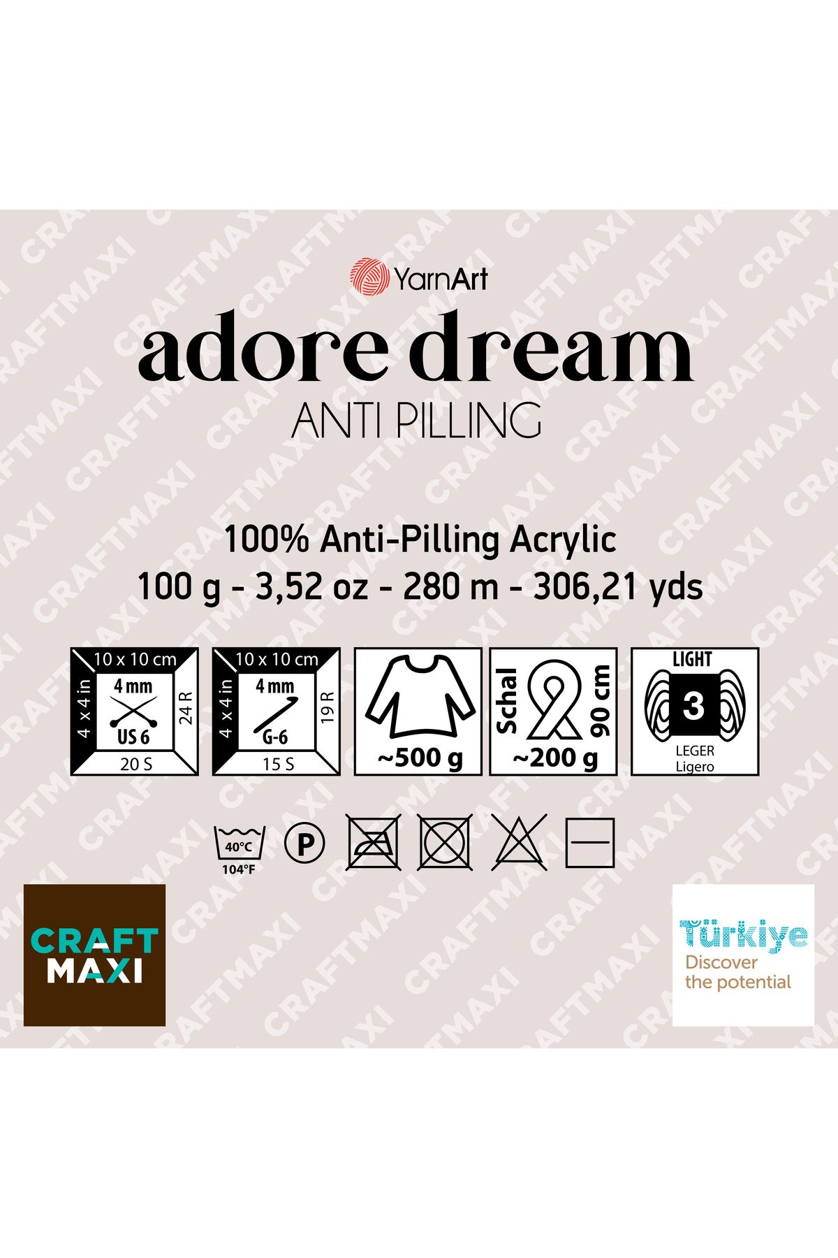 Yarnart-Adore Dream - خيط محبوك يدويًا رخامي-1065 2