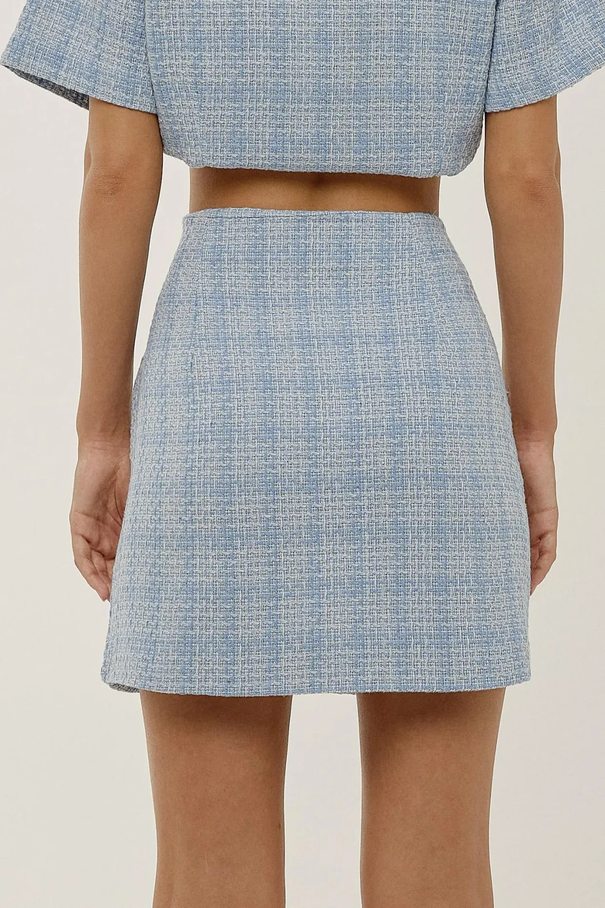 Hiccup-Fusta mini din tweed cu nasturi 4