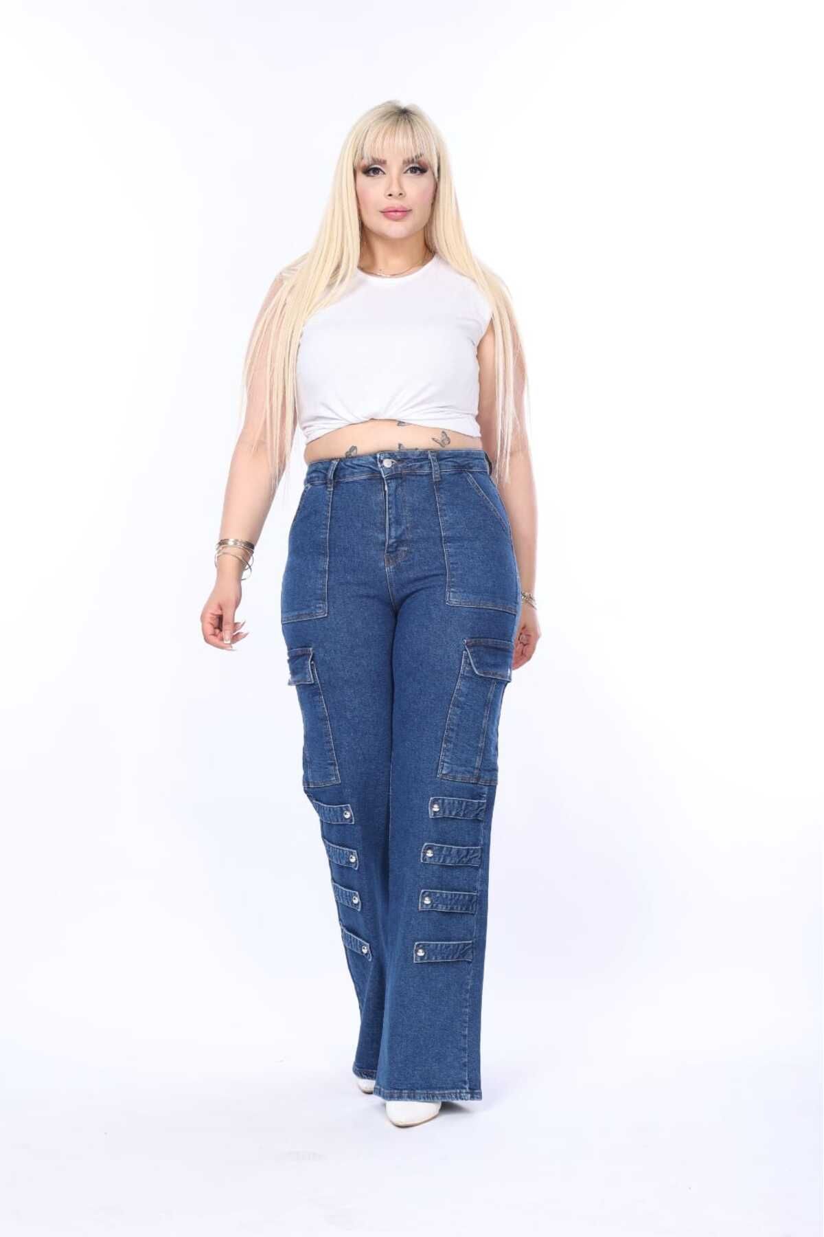 ASSO WOMEN SALAŞ JEANS PLUS SIZE کمر بلند و ساق بلند مدل شلوار جین انعطاف پذیر