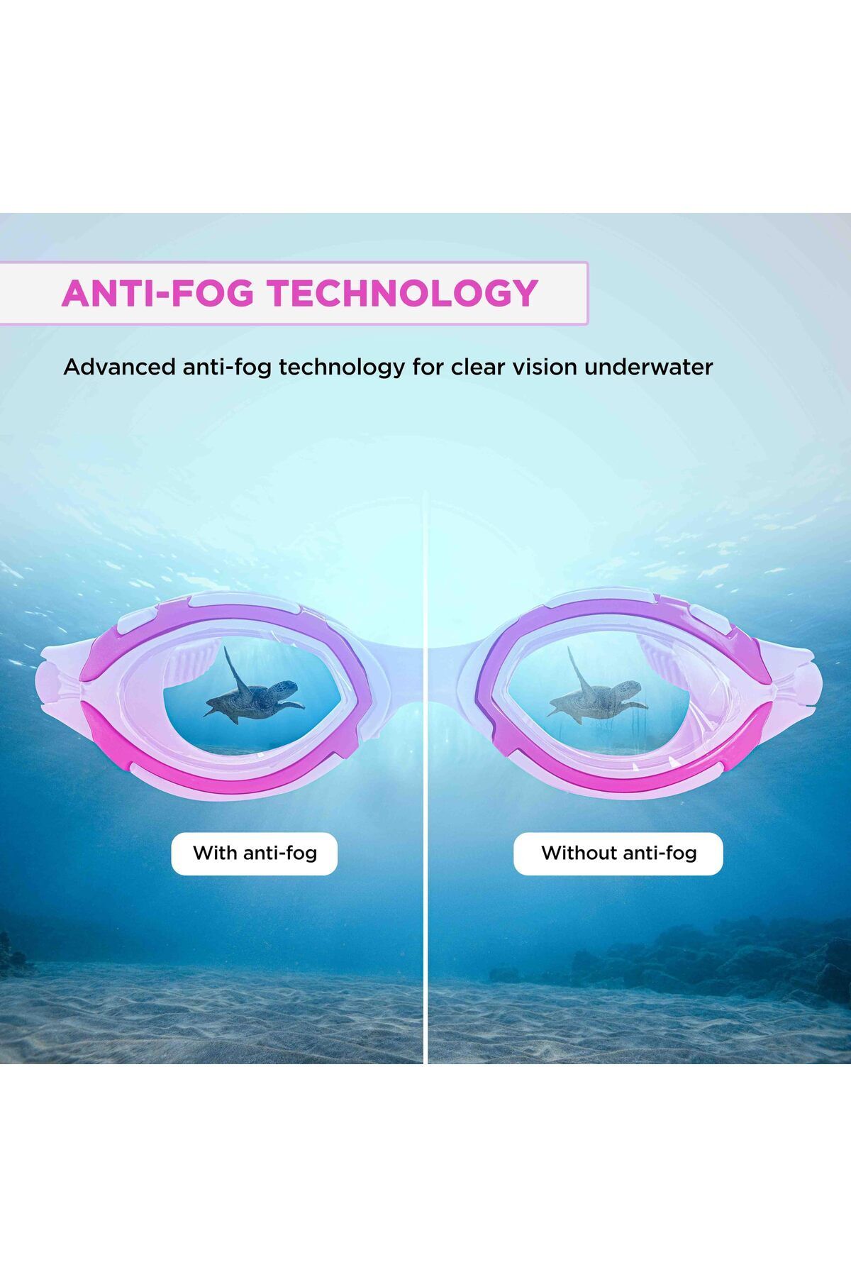 Endless-Swimming Goggle | Anti-fog & Uv Protection | Pink | Adjustable Strap | Hard Case 5