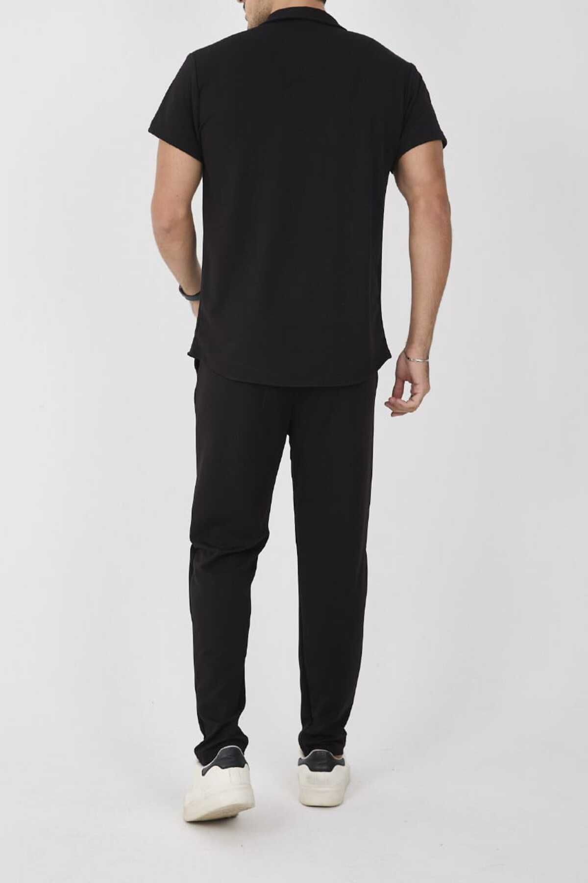 MCZ GİYİM-Ανδρικό σετ από ύφασμα κρεπ Slim Fit Bottom-Top 3