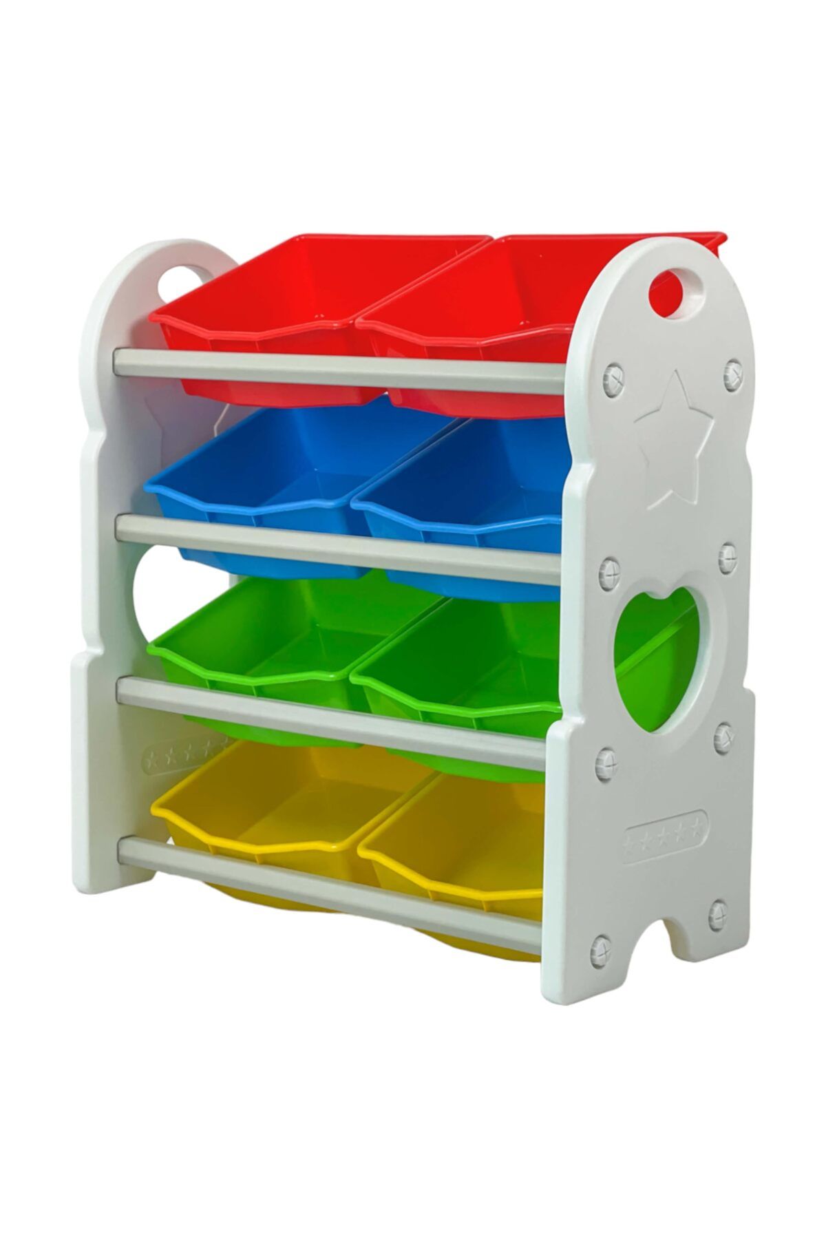Home Canvas-Children Deluxe Multi-Bin Toy Organizer with Storage Bins, Toys Storage Box for Girls - White 1