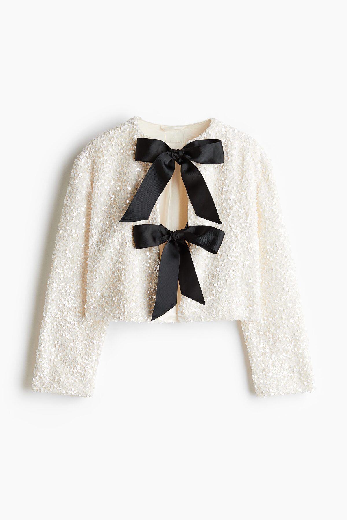 H&M-Sequin and Bow Front Jacket 4
