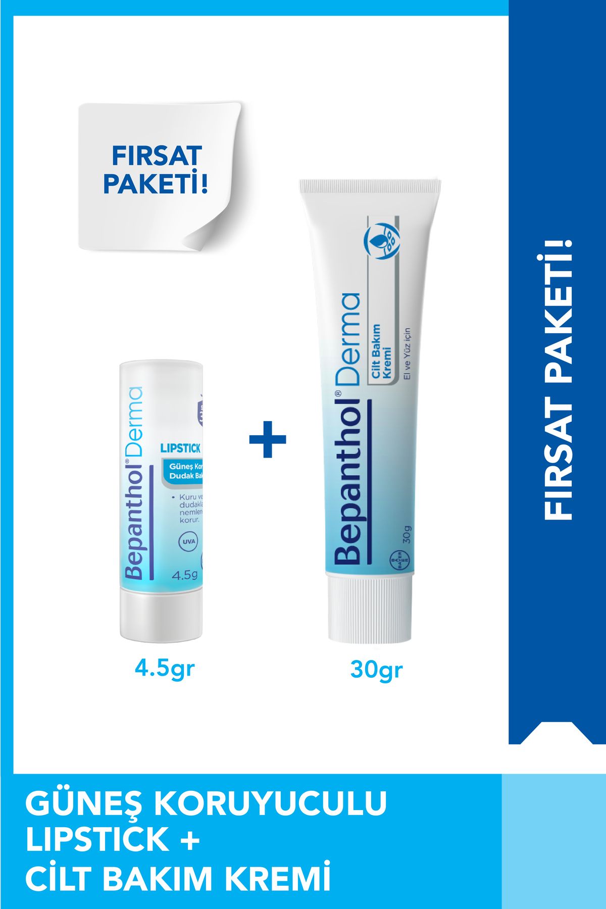 Bepanthol Cilt Kremi 30 gr Spf 30 Günlük Yoğun Nemlendirici Lipstik Dudak Kremi 4,5 gr - El, Dudak ,yüz Bakım-4