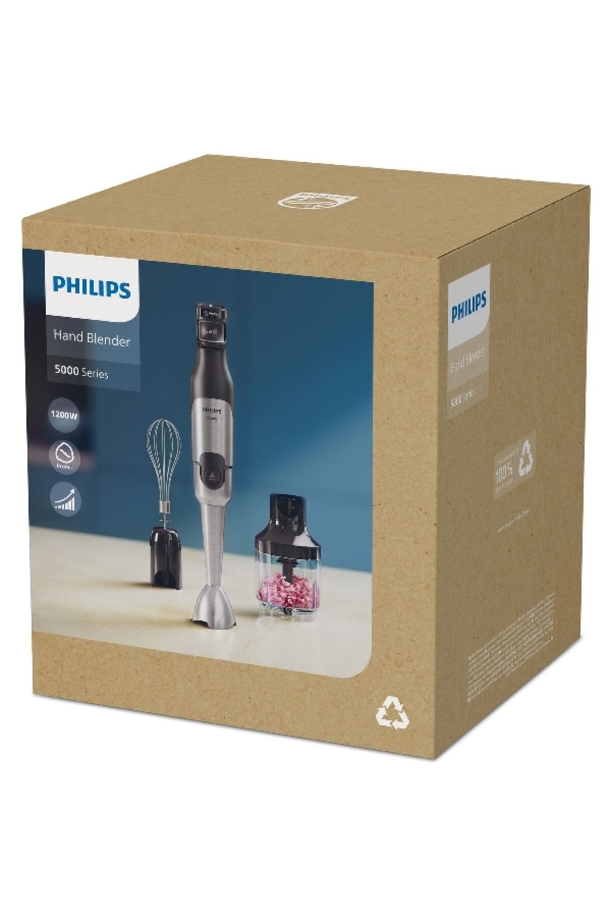 Philips-خلاط يدوي 1200 واط من سلسلة 5000 سعة 500 مل HR2683/00 5