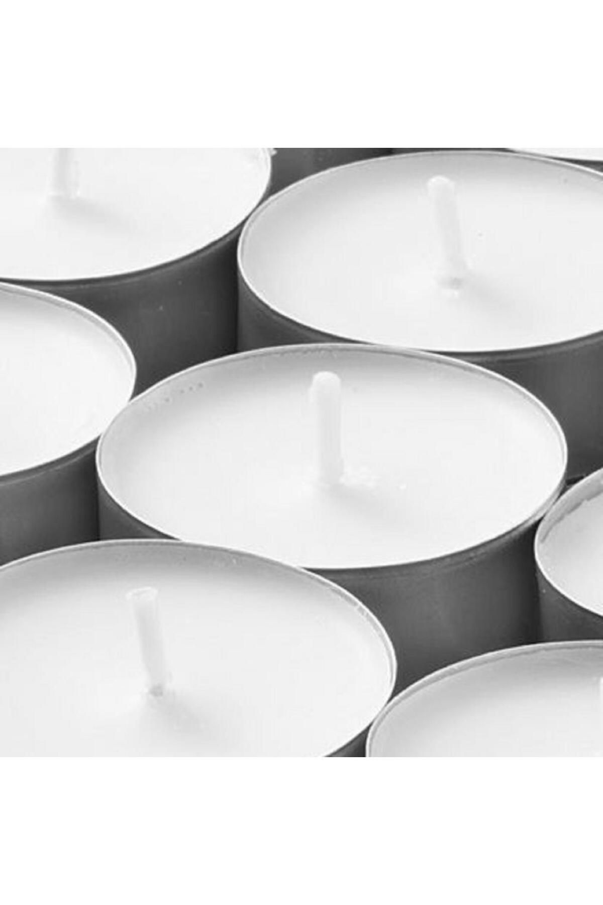 Elioure Beyaz Tealight Mum Seti, 50 adet, şık ve aydınlatıcı dekoratif ürün
