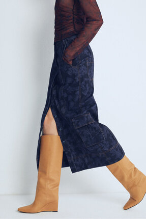 Pilea Aurora Desenli Etek