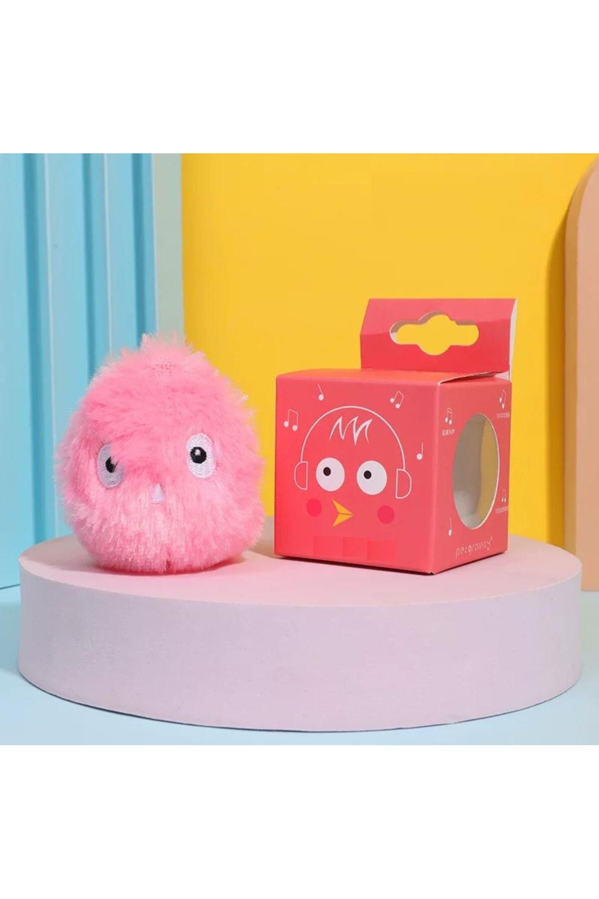 HESPERUS Sensörlü Peluş Kedi Oyuncağı 3 Farkı Ses Çıkaran Dokunmaya Duyarlı Eğlenceli Kedi Oyun Topu Pembe