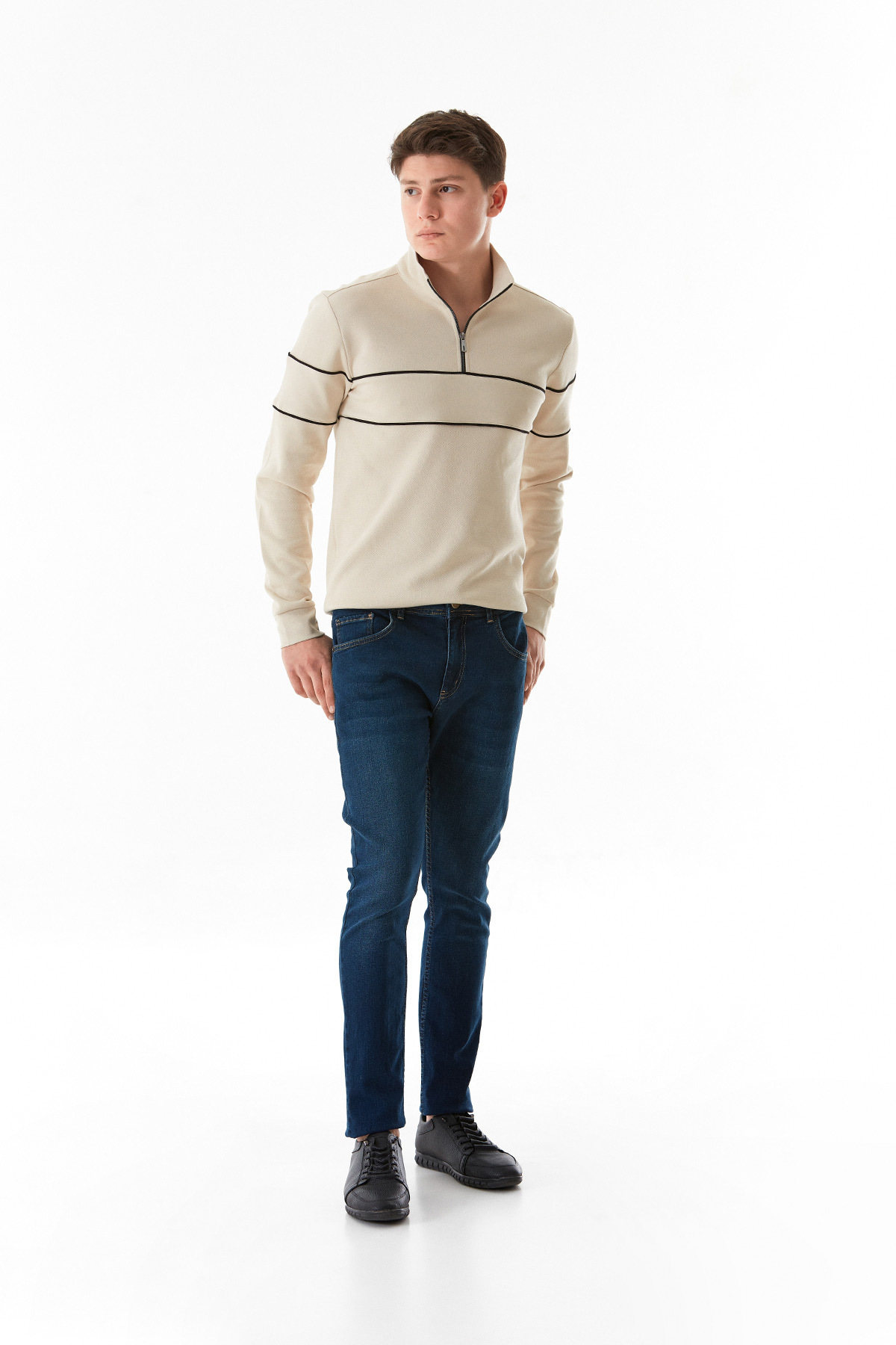 Fulla Moda-Pantaloni Jean drepti cu fermoar 5