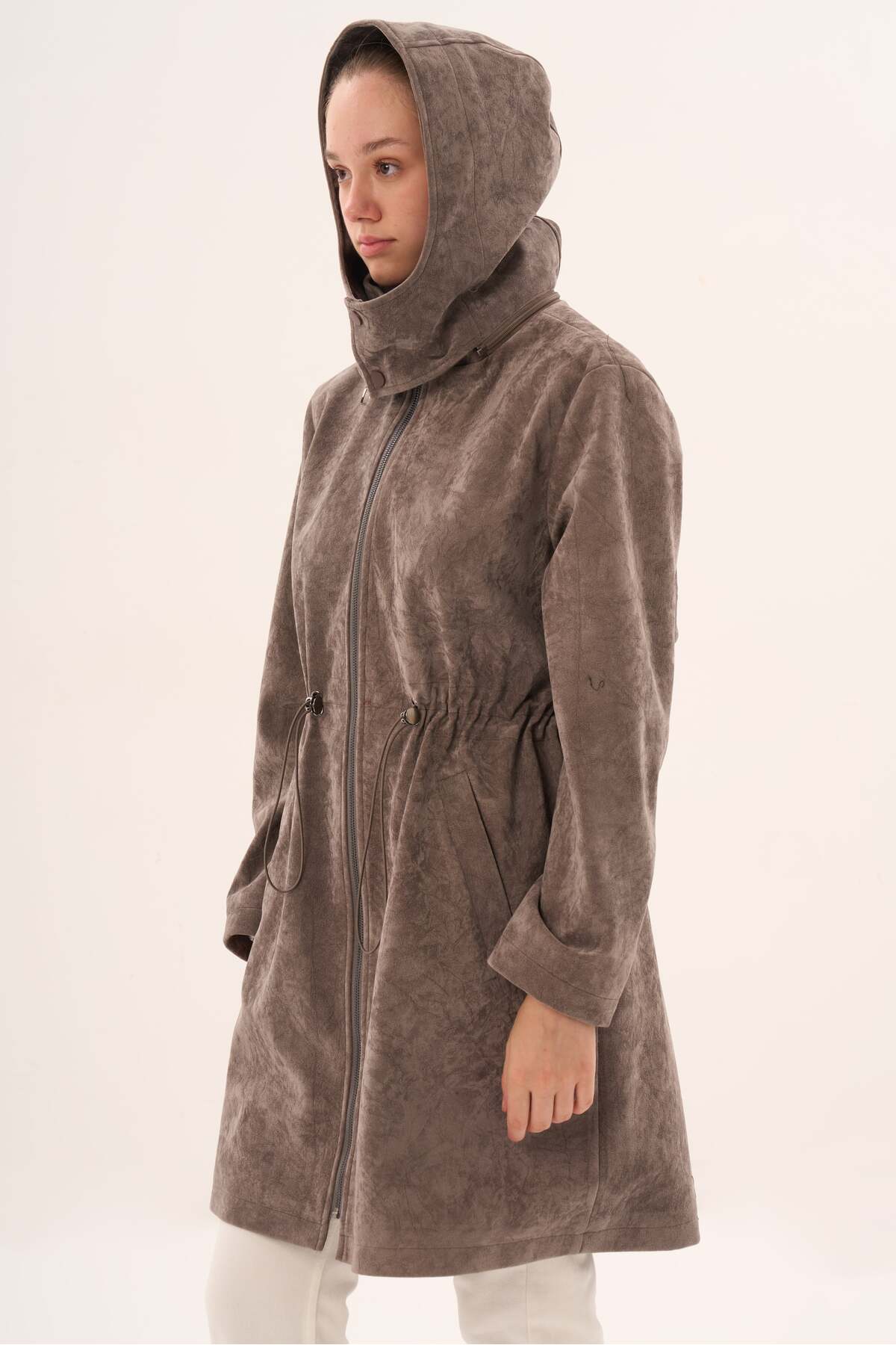 Veger  astarı zebra desenli palto