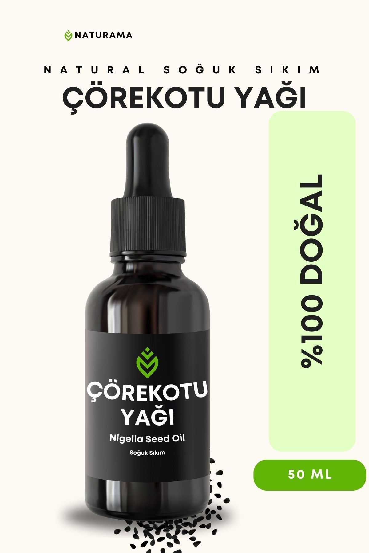 NATURAMA %100 Saf Ve Doğal Çörek Otu Yağı 50 Ml (Soğuk Sıkım)