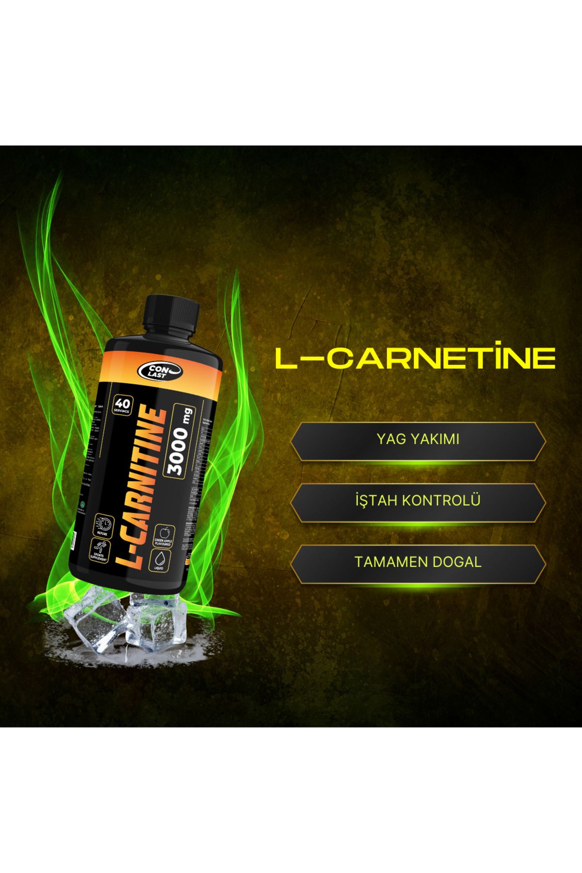 Conlast L-carnitine - 1 Lt - Yeşil Elma Aromalı - 3000mg