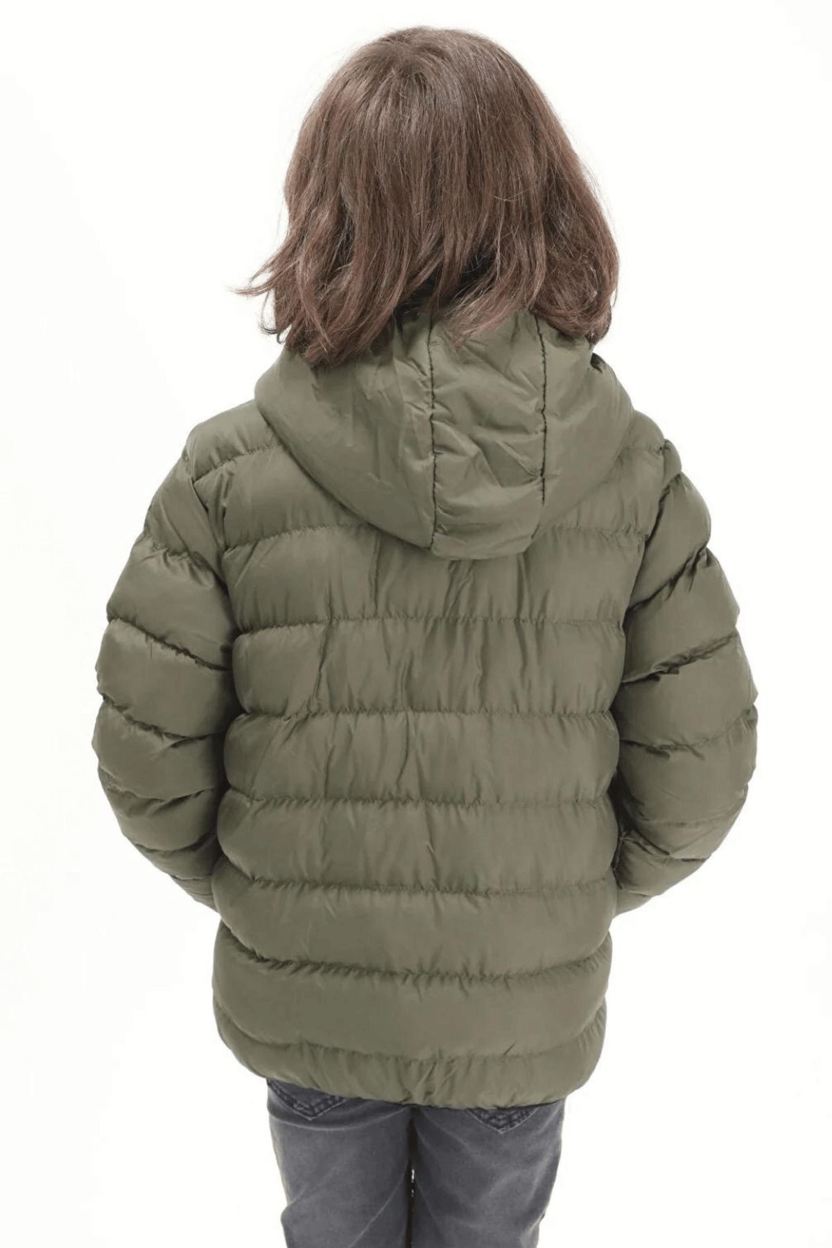 Biminik-Straight Stitched Boy's Coat with Pocket Velcro 2