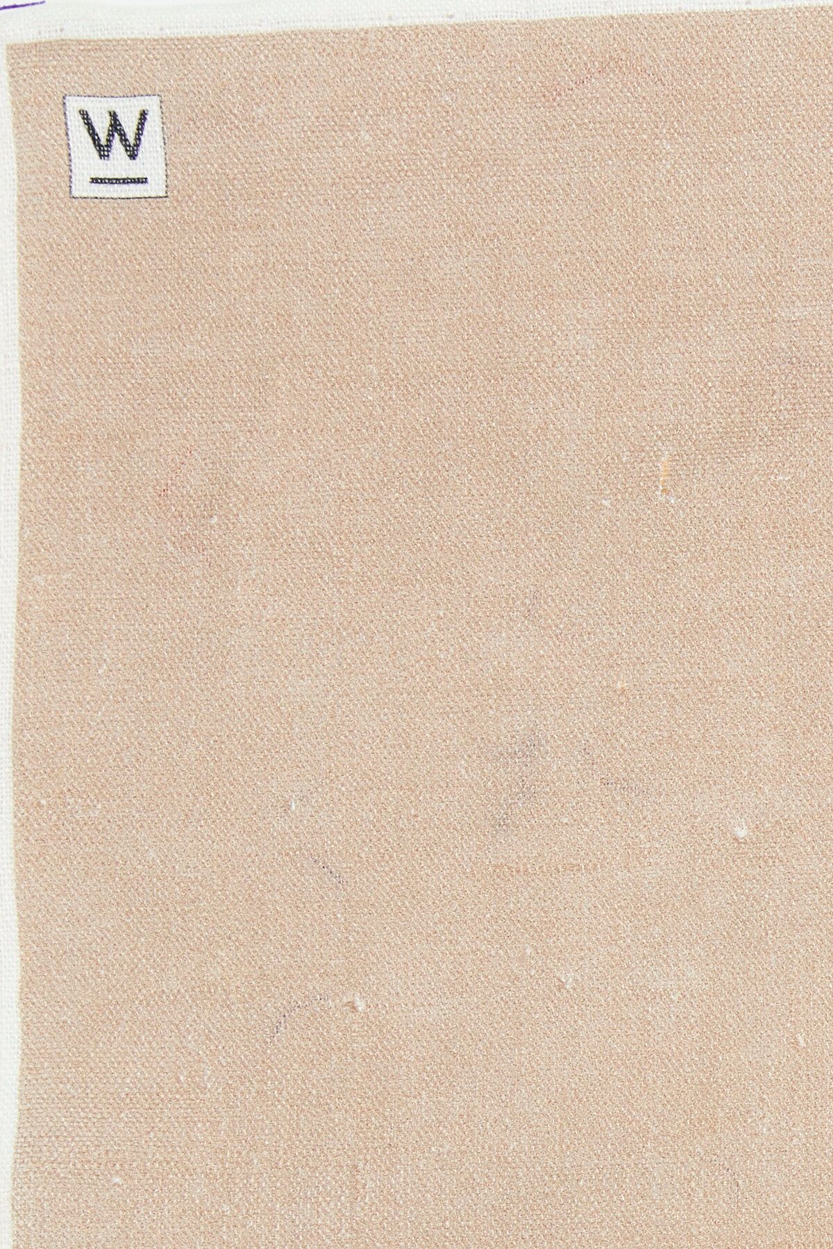 دستمال جیبی نود مردانه کتانی الگوی بژ اورجینال W Collection