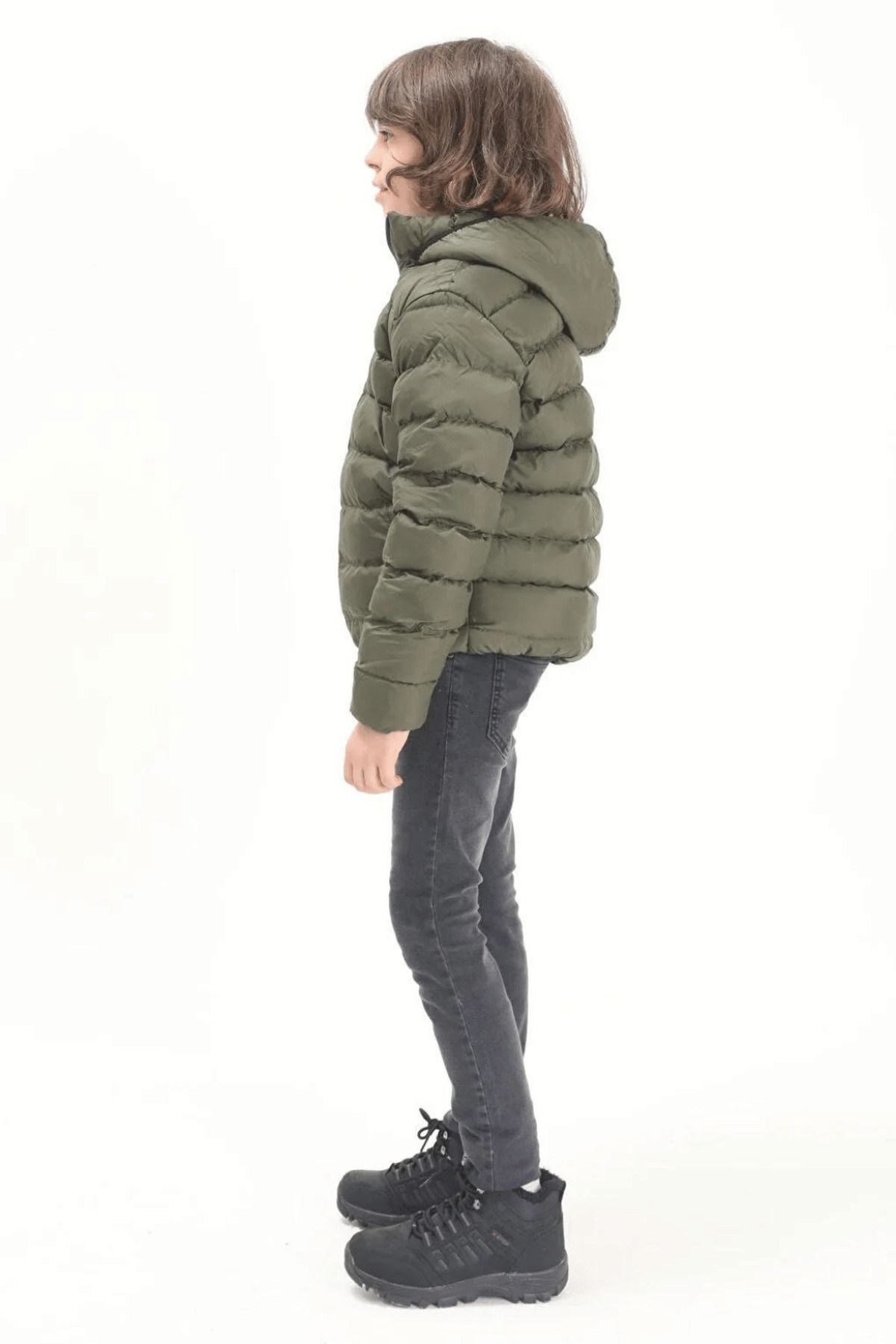 Biminik-Straight Stitched Boy's Coat with Pocket Velcro 3