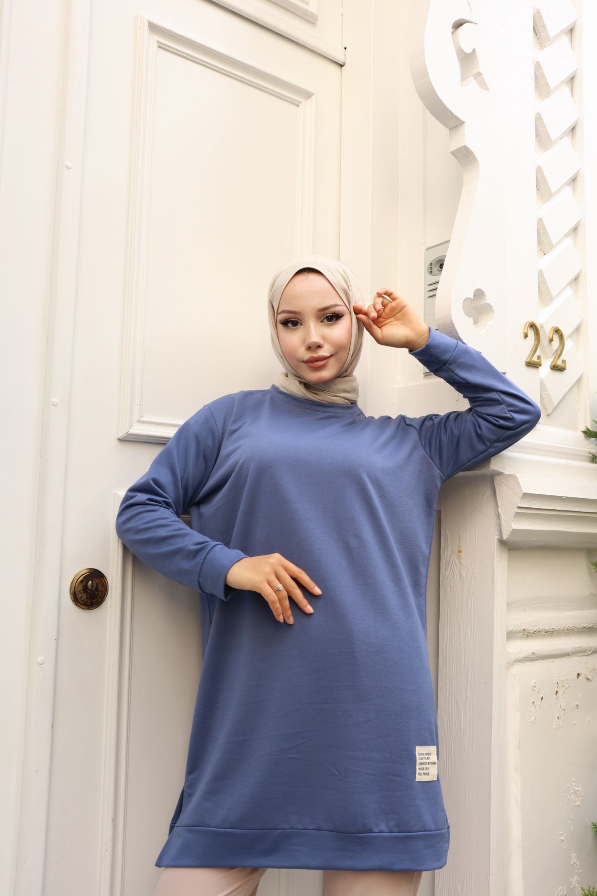 new ats-Crew Neck Two Thread Hijab Tunic 2