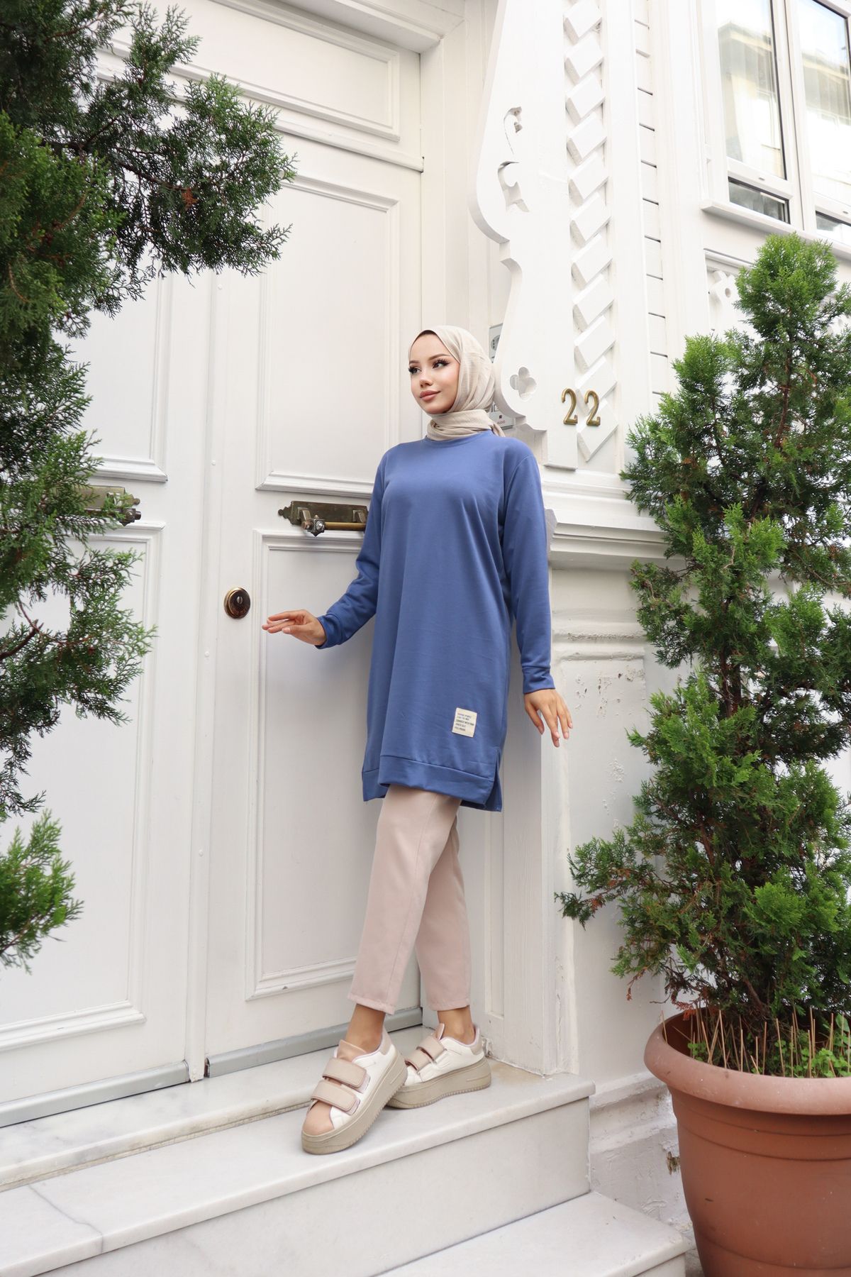 new ats-Crew Neck Two Thread Hijab Tunic 8