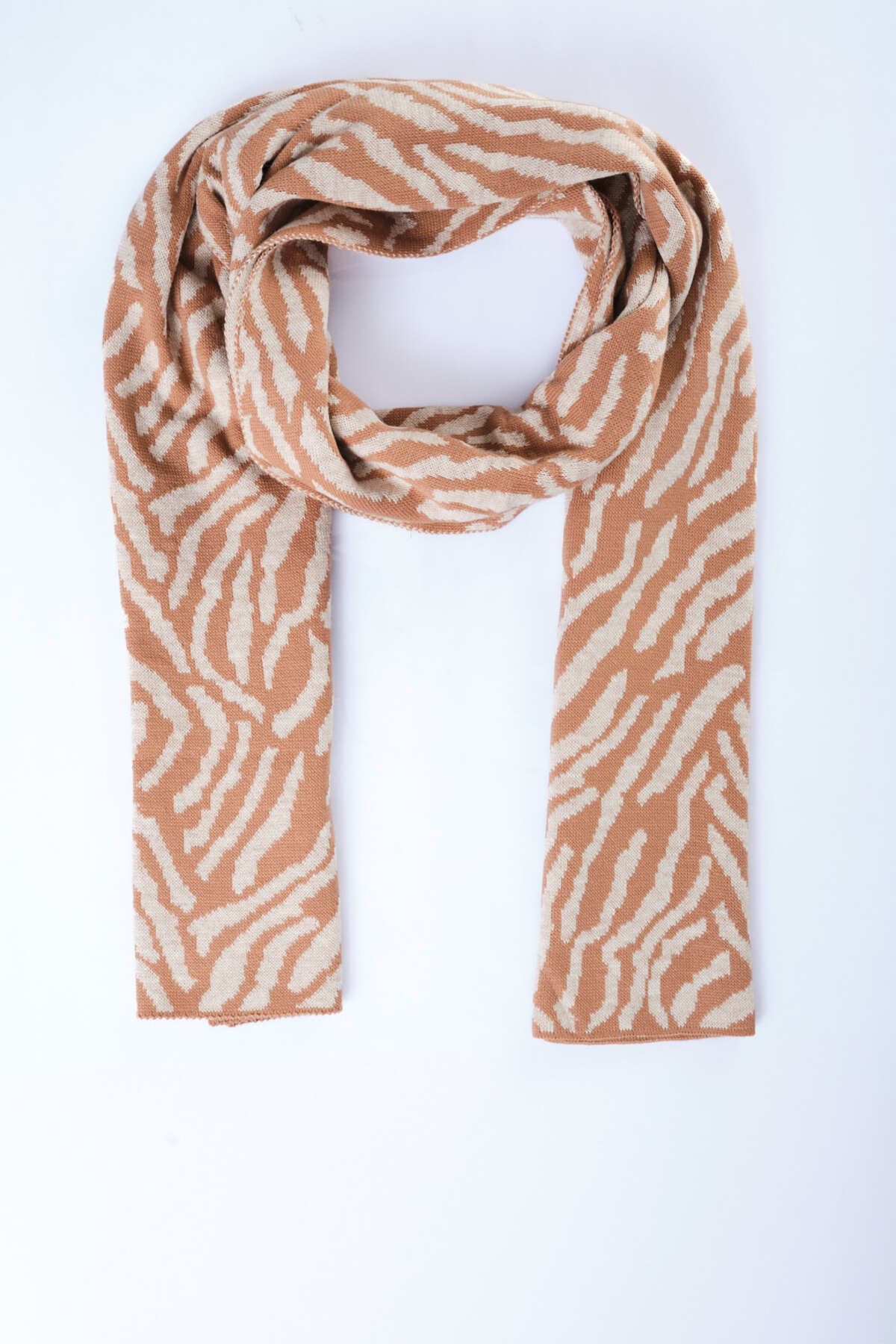 Sebir Moda-Zebra Patterned Knitted Scarf 2