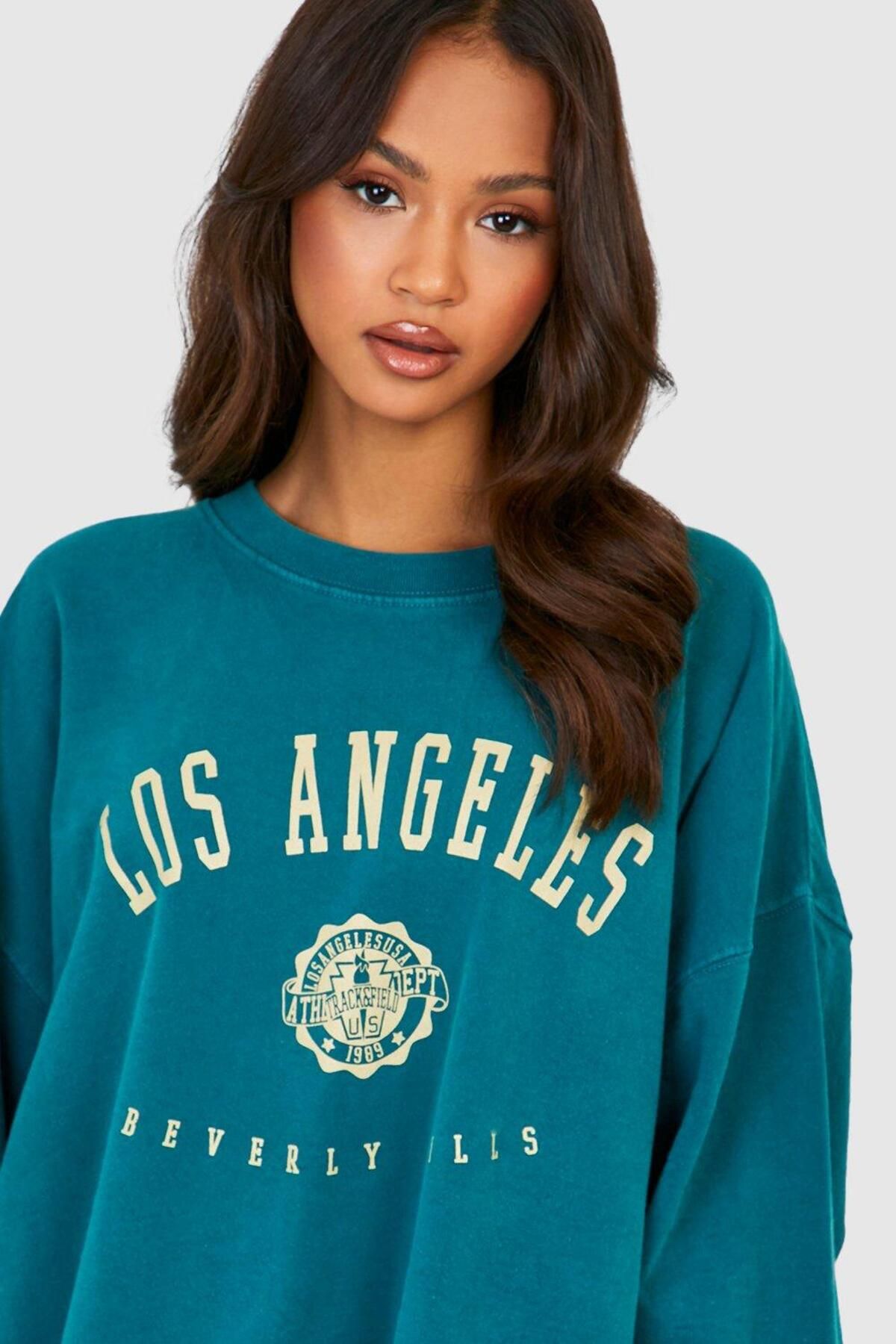 Palo Santo-Los Angeles Printed Women's 3 Thread Sweatshirt 2