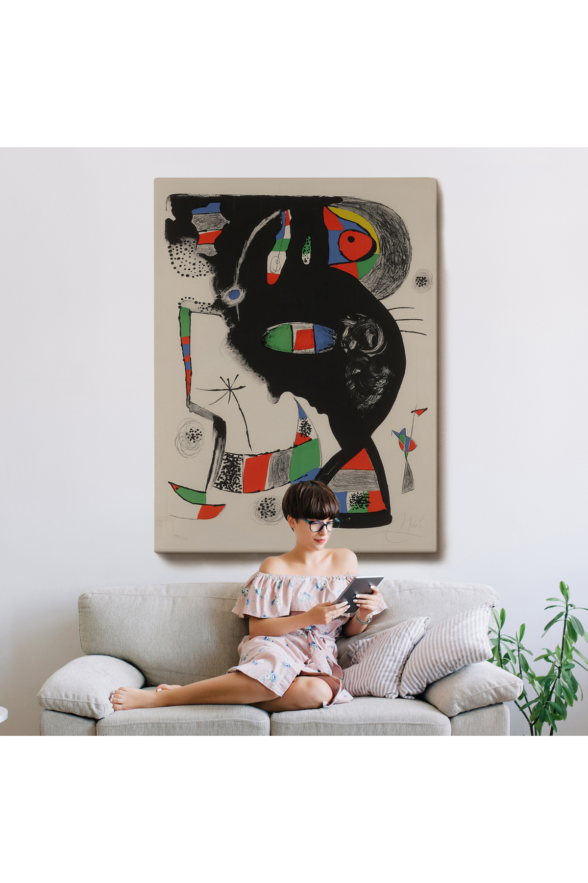 Joan Miro - 42 Rue Blomet Kanvas Tablo görsel 8