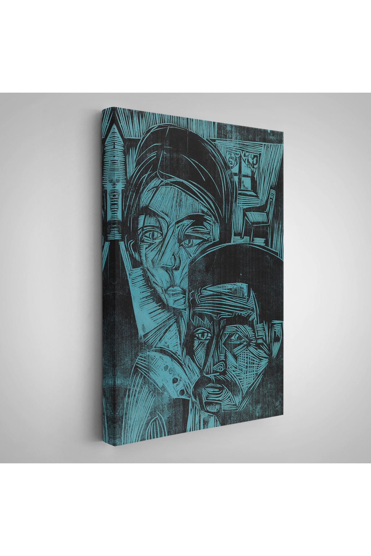 Ernst Ludwig Kirchner - Kulübedeki Köylü Çift Kanvas Tablosu