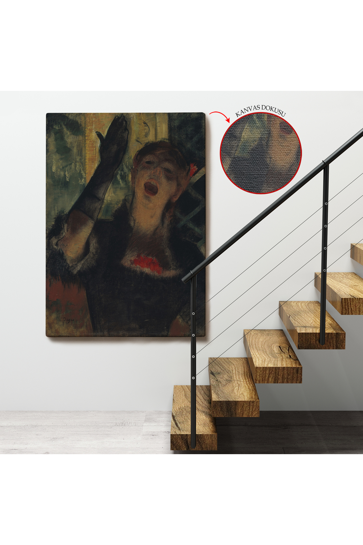 Edgar Degas - Cafe Singer Kanvas Tablo görsel 4