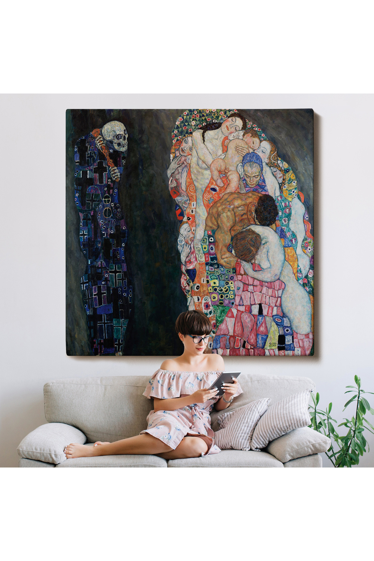 Gustav Klimt Ölüm Ve Yaşam Kanvas Tablosu görsel 8