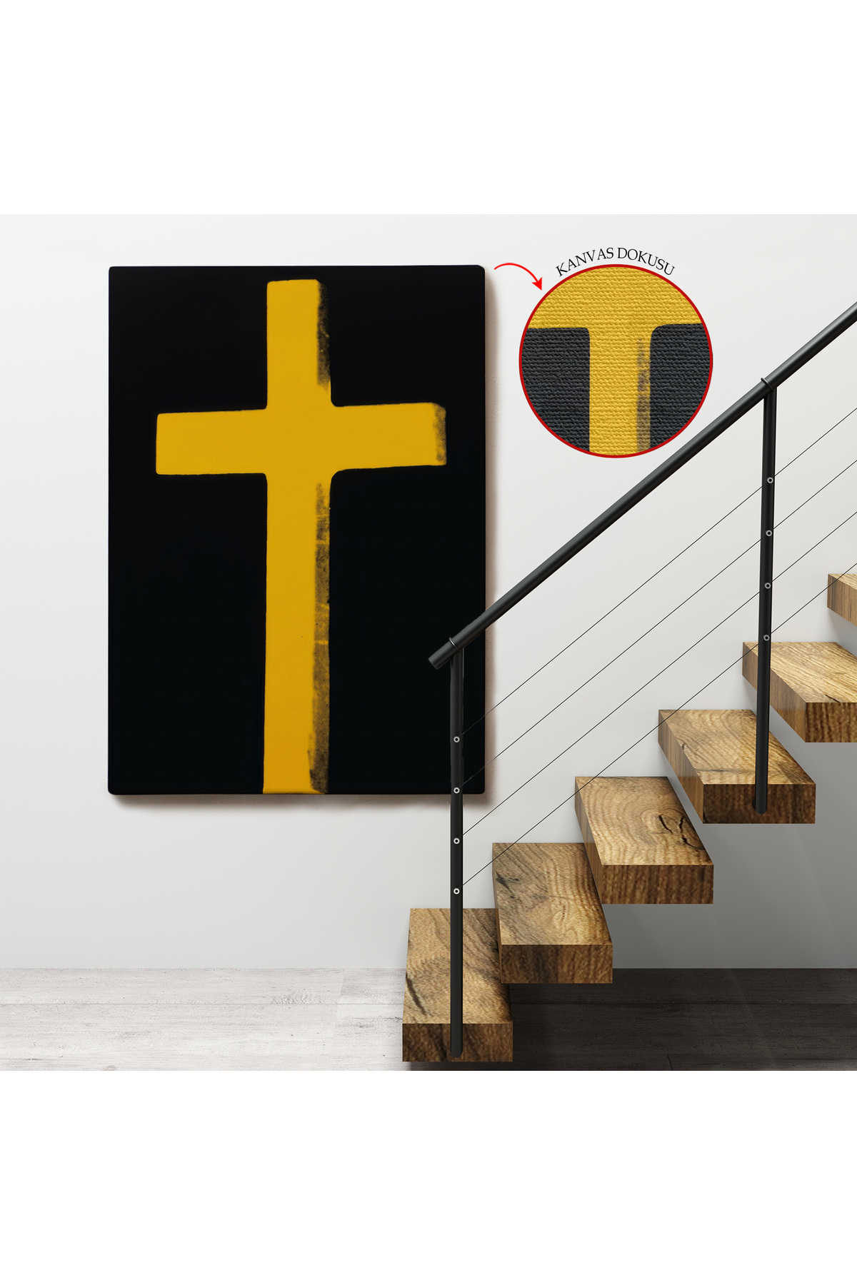 Sarı Haç Kanvas Tablo - Cross görsel 4