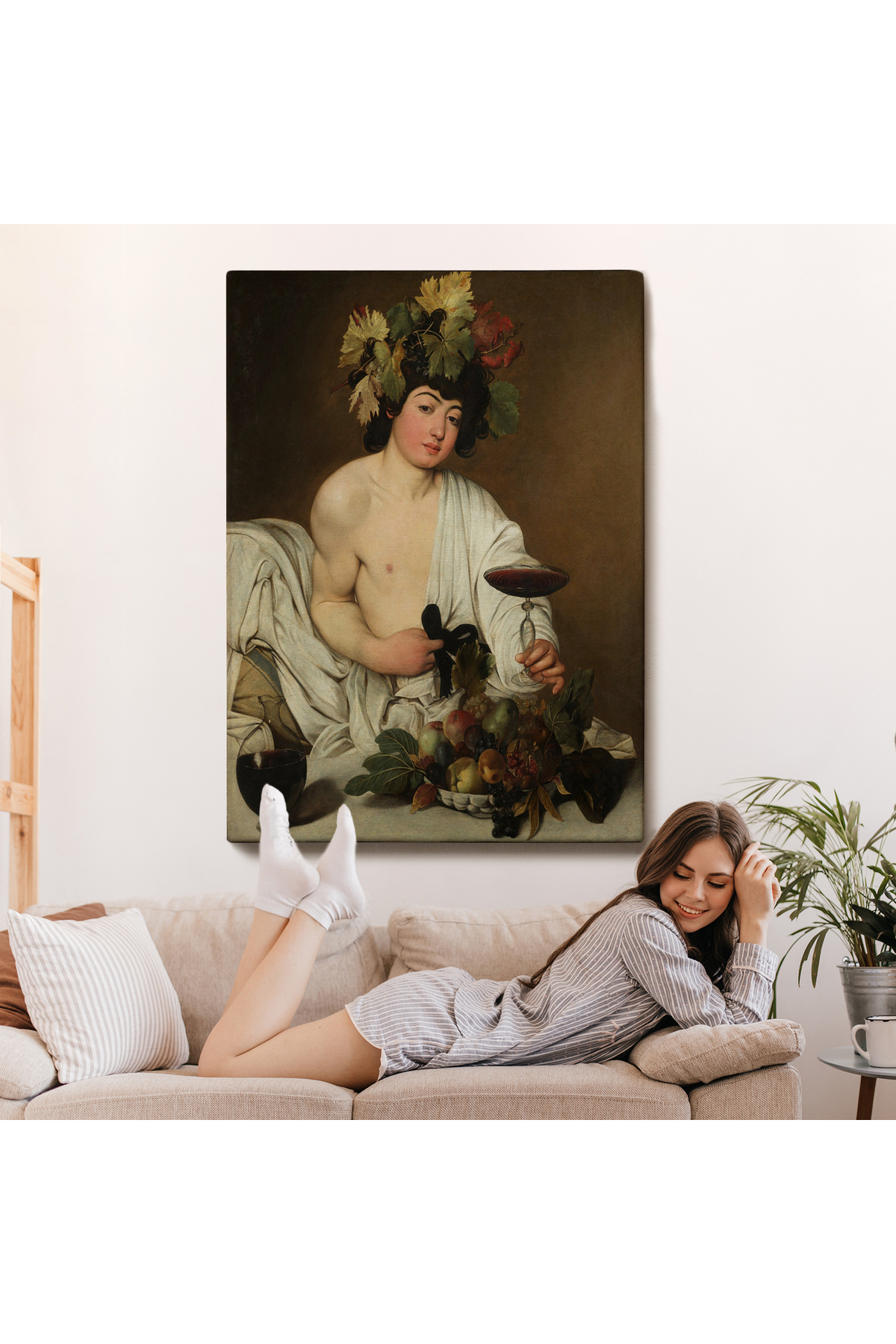 Caravaggio - Bacchus Kanvas Tablo görsel 7