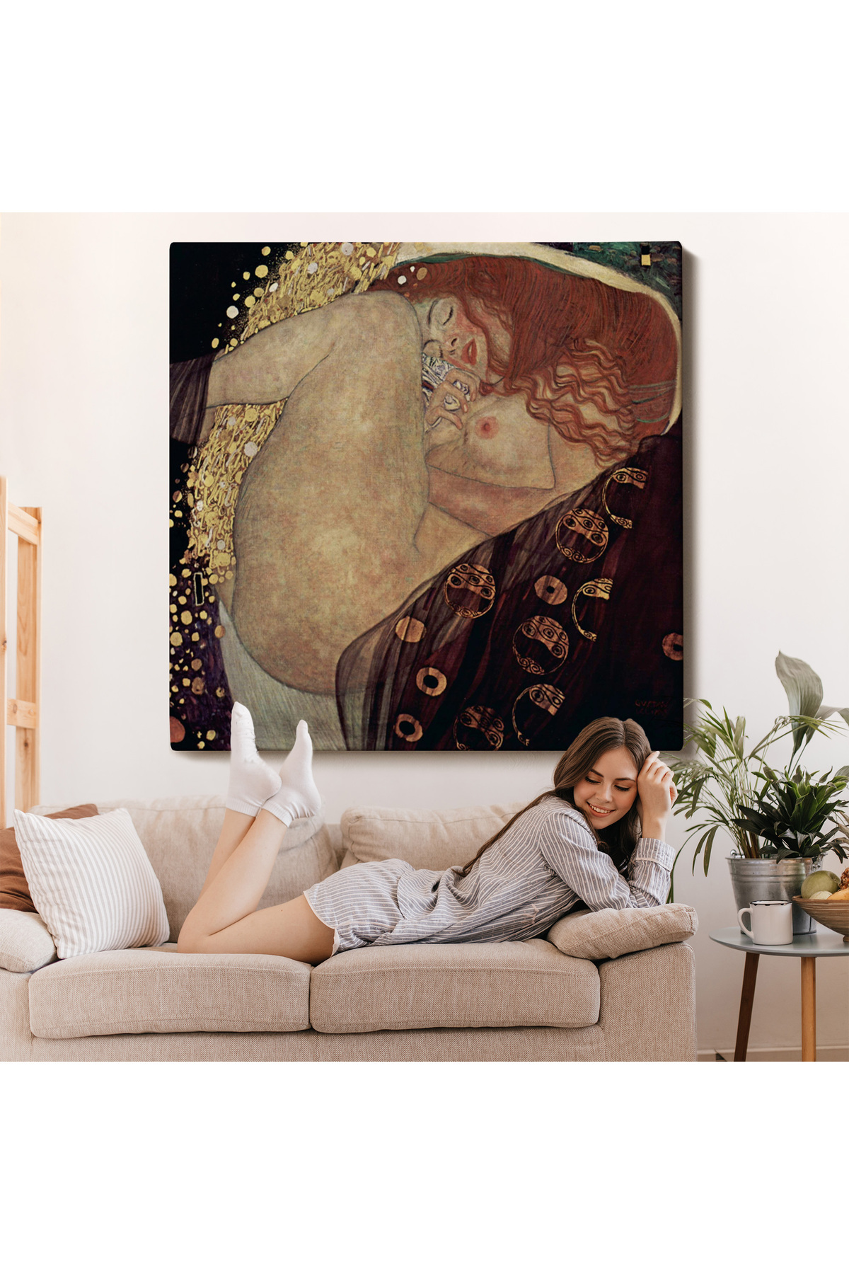 Gustav Klimt Danae Kanvas Tablosu görsel 7