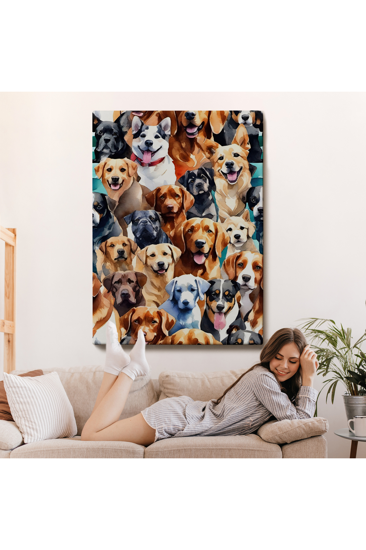 Sevimli Köpekler Kanvas Tablo görsel 7