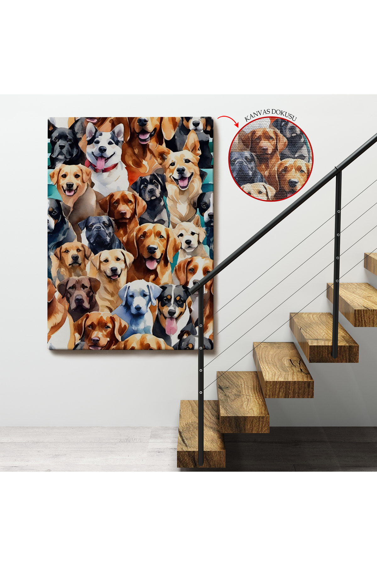 Sevimli Köpekler Kanvas Tablo görsel 4
