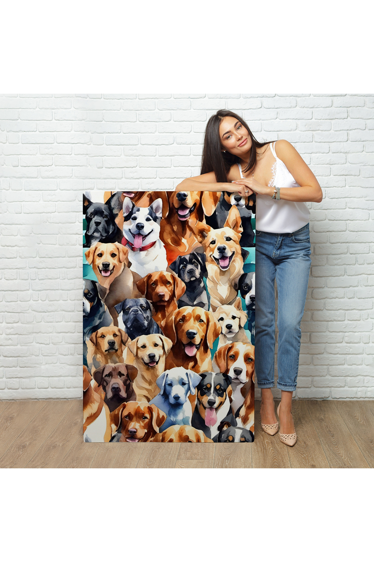 Sevimli Köpekler Kanvas Tablo görsel 2