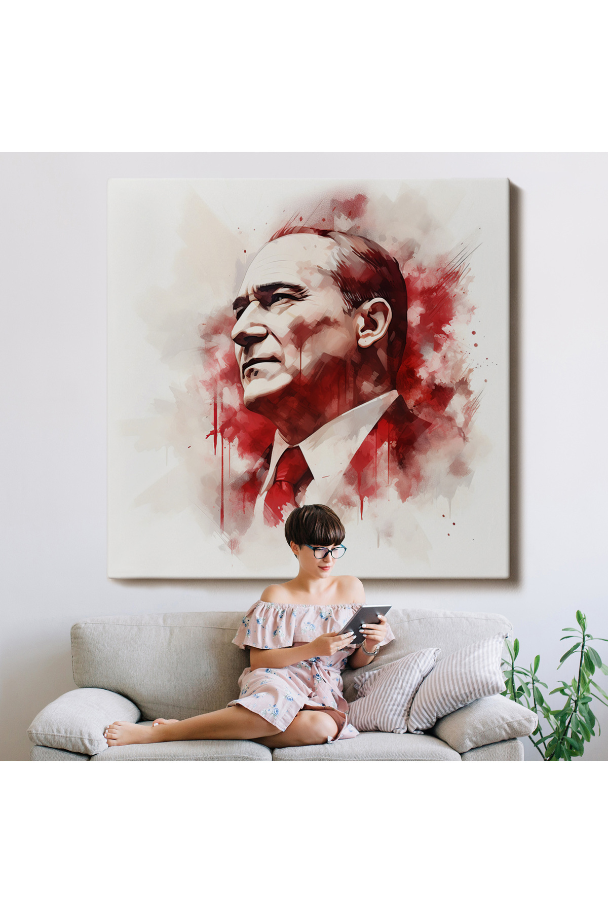 Atatürk Portresi Kanvas Tablo görsel 8