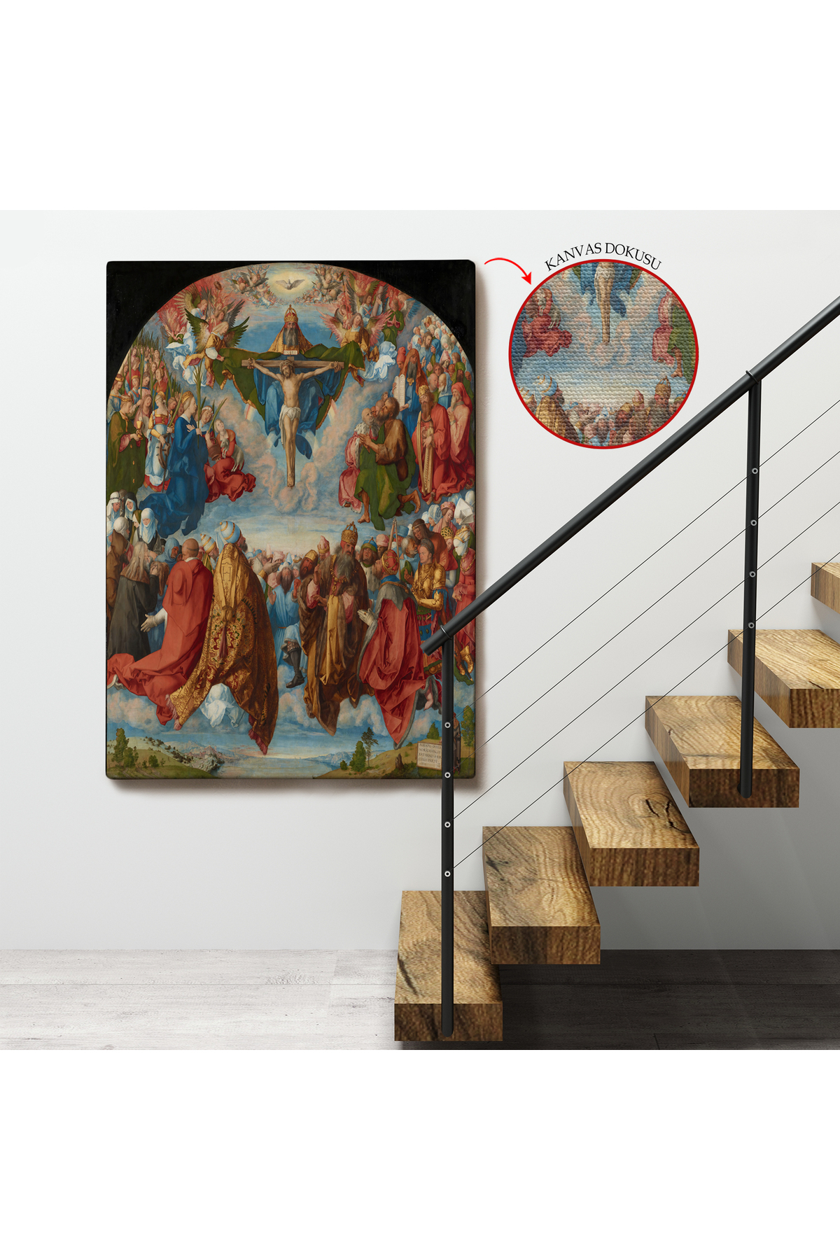 Albrecht Dürer - Üçlü Birliğin Hayranlığı Kanvas Tablo - Adoration Of The Trinity görsel 4