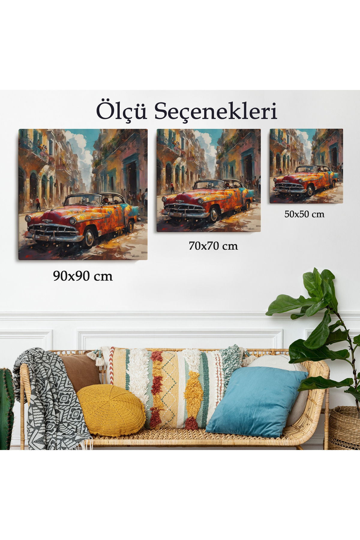 Klasik Eski Araba Kanvas Tablosu görsel 3
