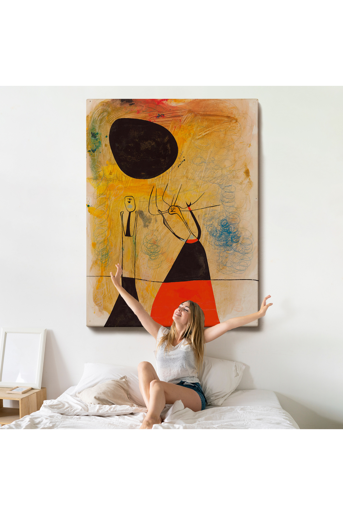 Joan Miro - Deux Şahsiyetler Kanvas Tablosu görsel 5