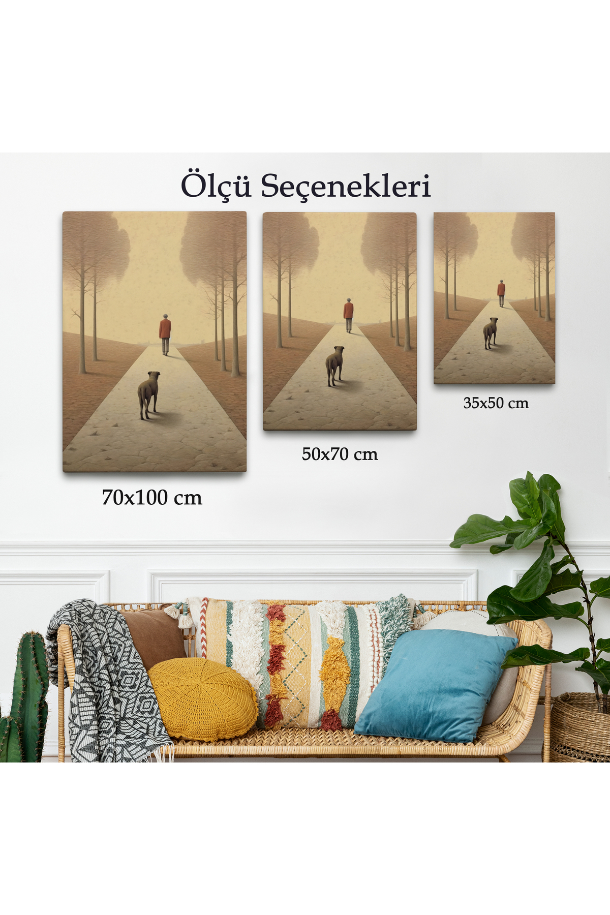 Hiçliğe Yürüyen Yalnız Adam Kanvas Tablo görsel 3