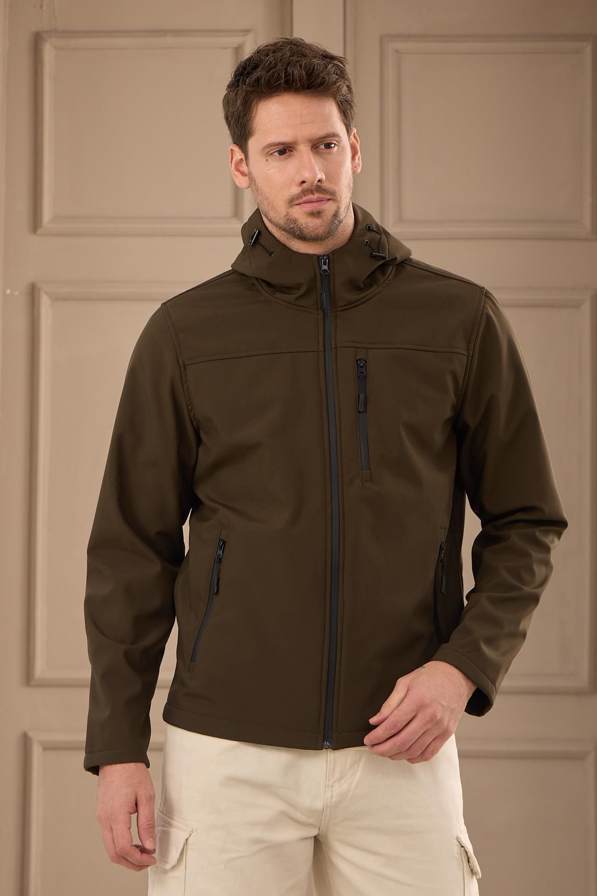 Danger-Palton softshell pentru bărbați kaki - impermeabil și rezistent la vânt 5