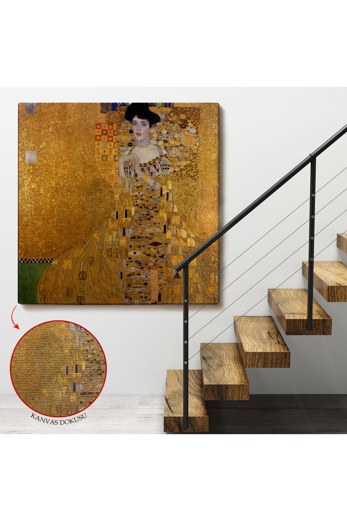 Gustav Klimt Adele Bloch'Un Altın Kadın Kanvas Tablosu görsel 4
